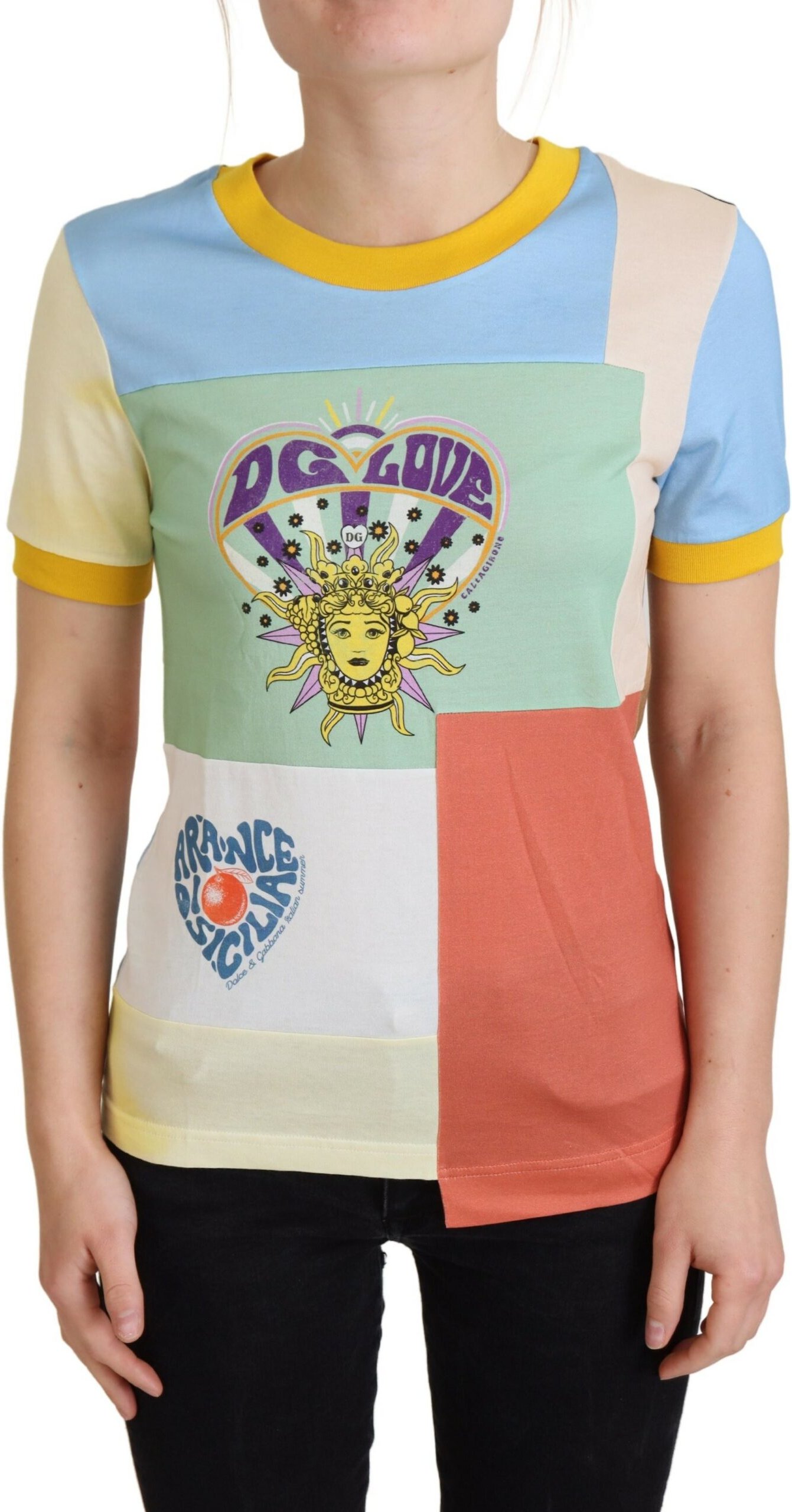 Dolce & Gabbana Multicolor Baumwolle DG Love Damen Patchwork