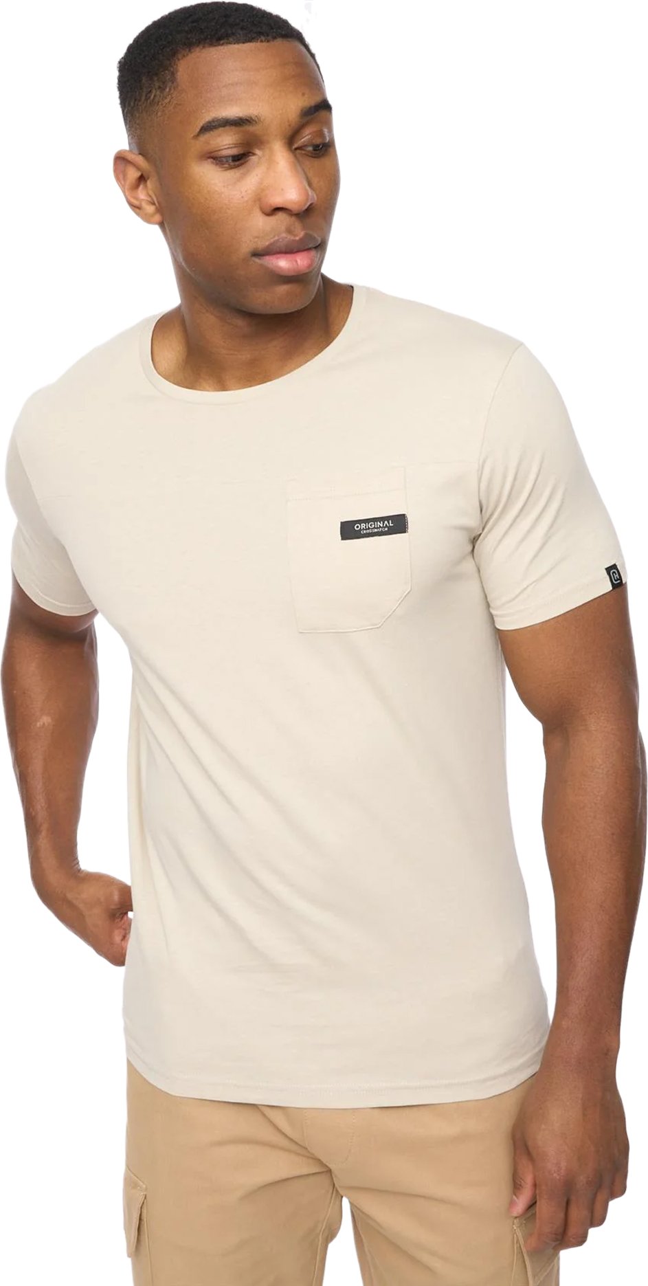 Crosshatch - "Utilate" T-Shirt für Herren (Helles Steingrau)