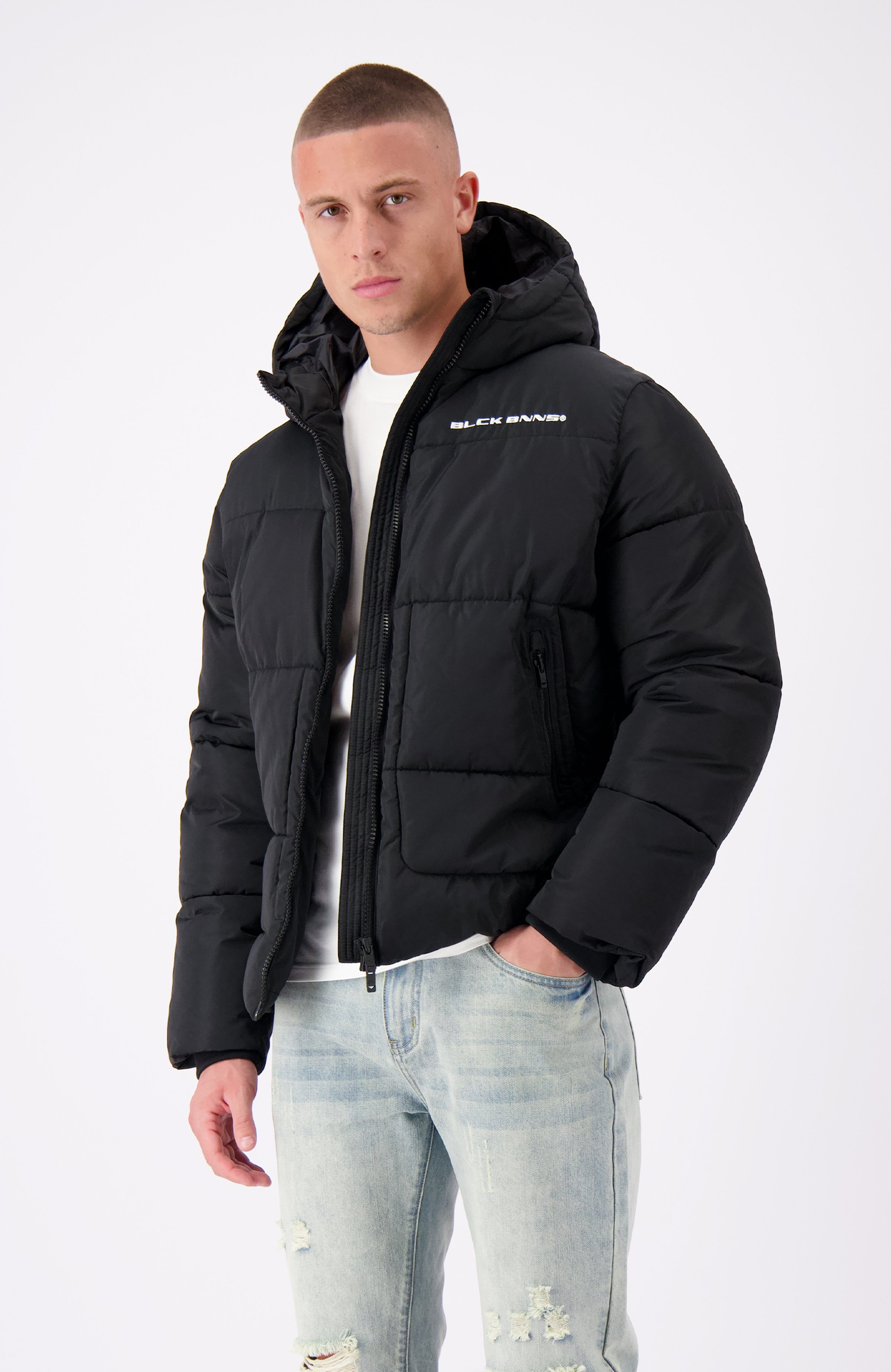 Black Bananas Block Puffer Jacke,