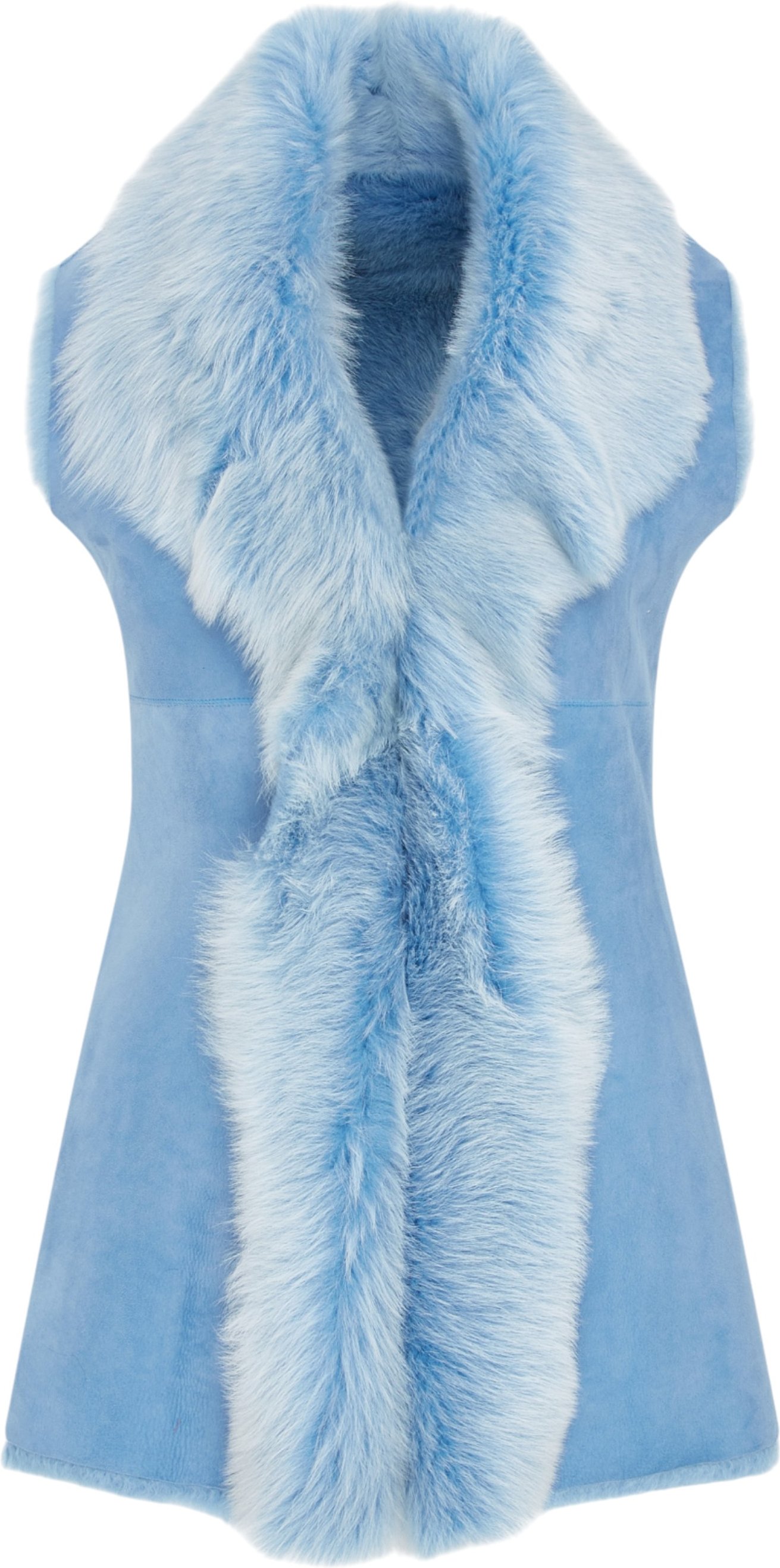 Damen Blaue Toscana Schaffell Lange Weste-Sorocaba