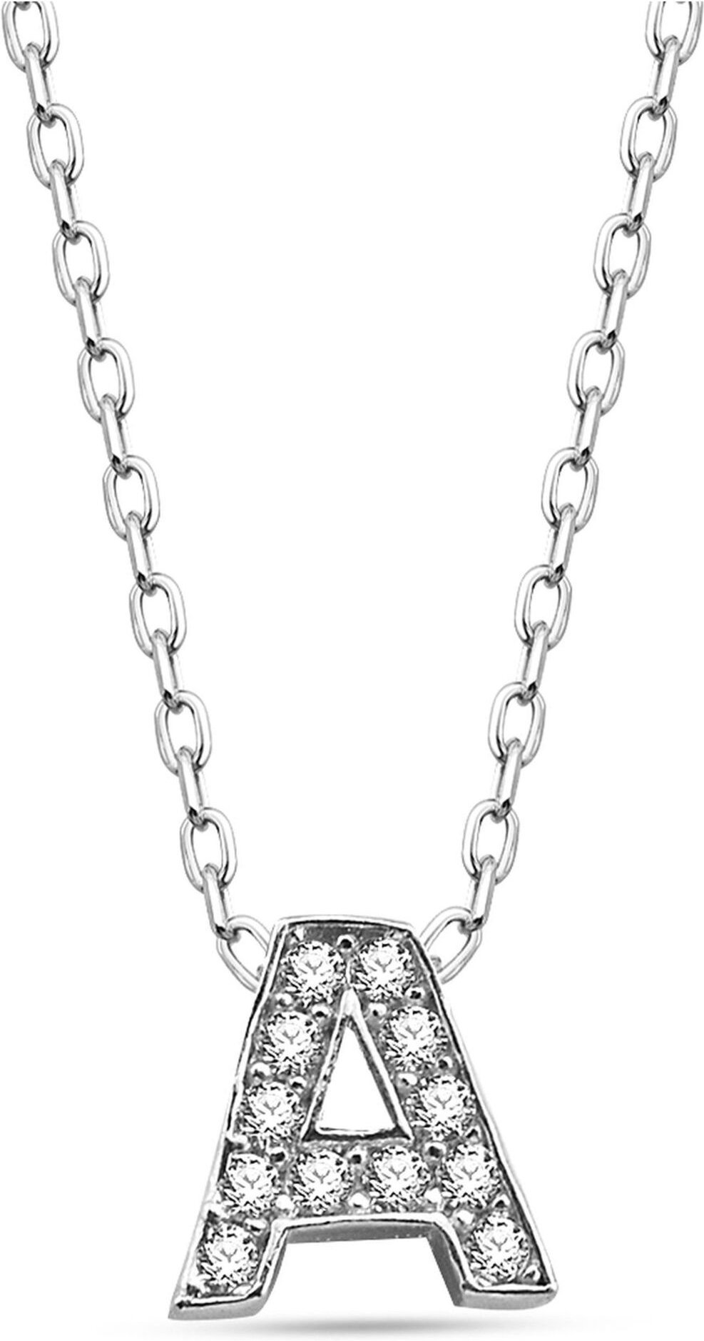 Dkeniz Anhänger mit Kette Buchstabe A 925/- Sterling Silber