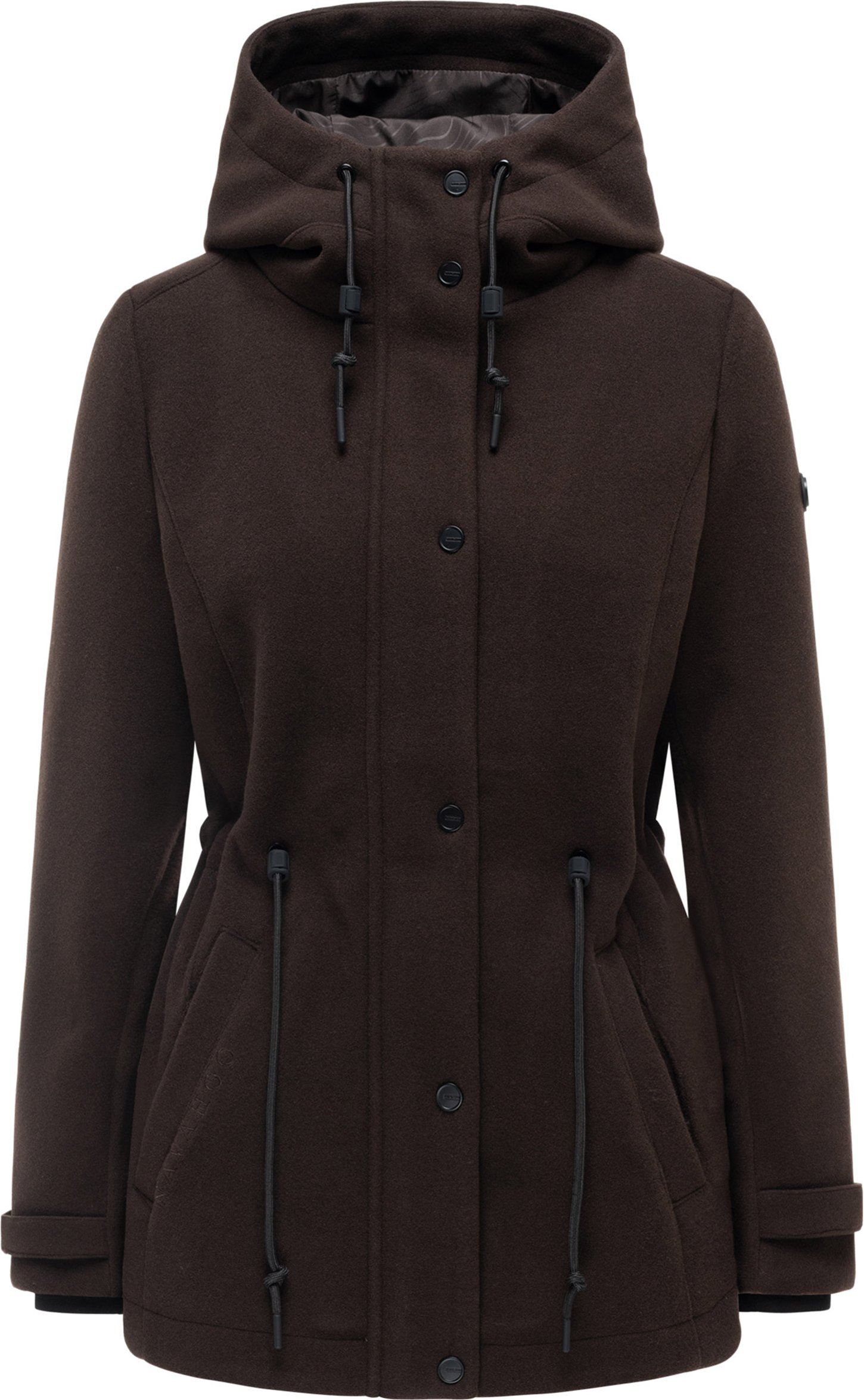 Navahoo Damen Übergangsjacke Lächelstern mit Kapuze in Wolle-Optik