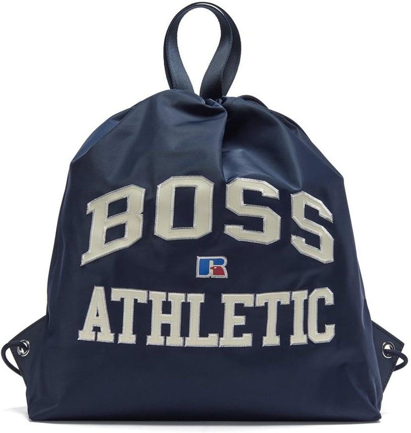 Hugo Boss - Turnbeutel, Leder (Marine)