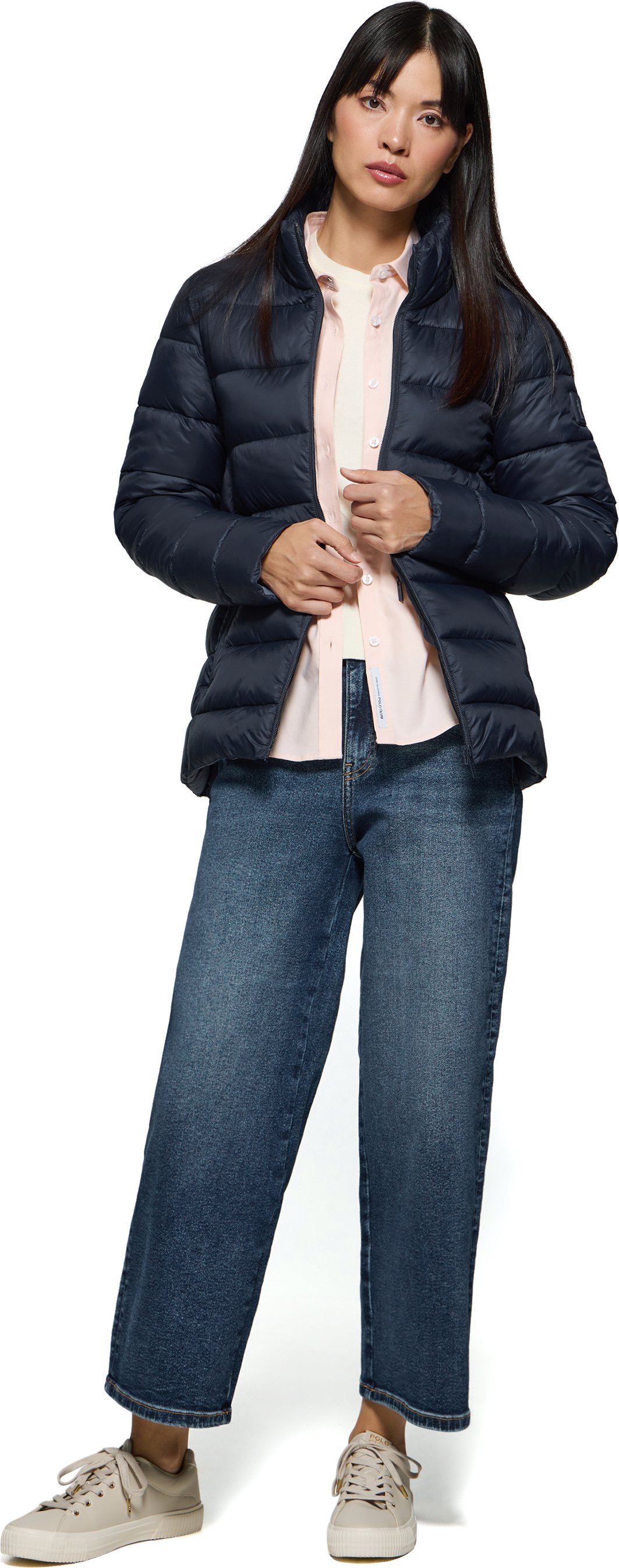 Ultralight-Jacke Susanne marineblau mit Rigby Go Aufnäher