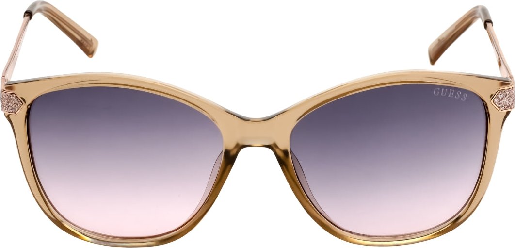 Guess - Sonnenbrille mit Farbverlauf und Bordeaux-Gläsern und glänzendem Beigerahmen