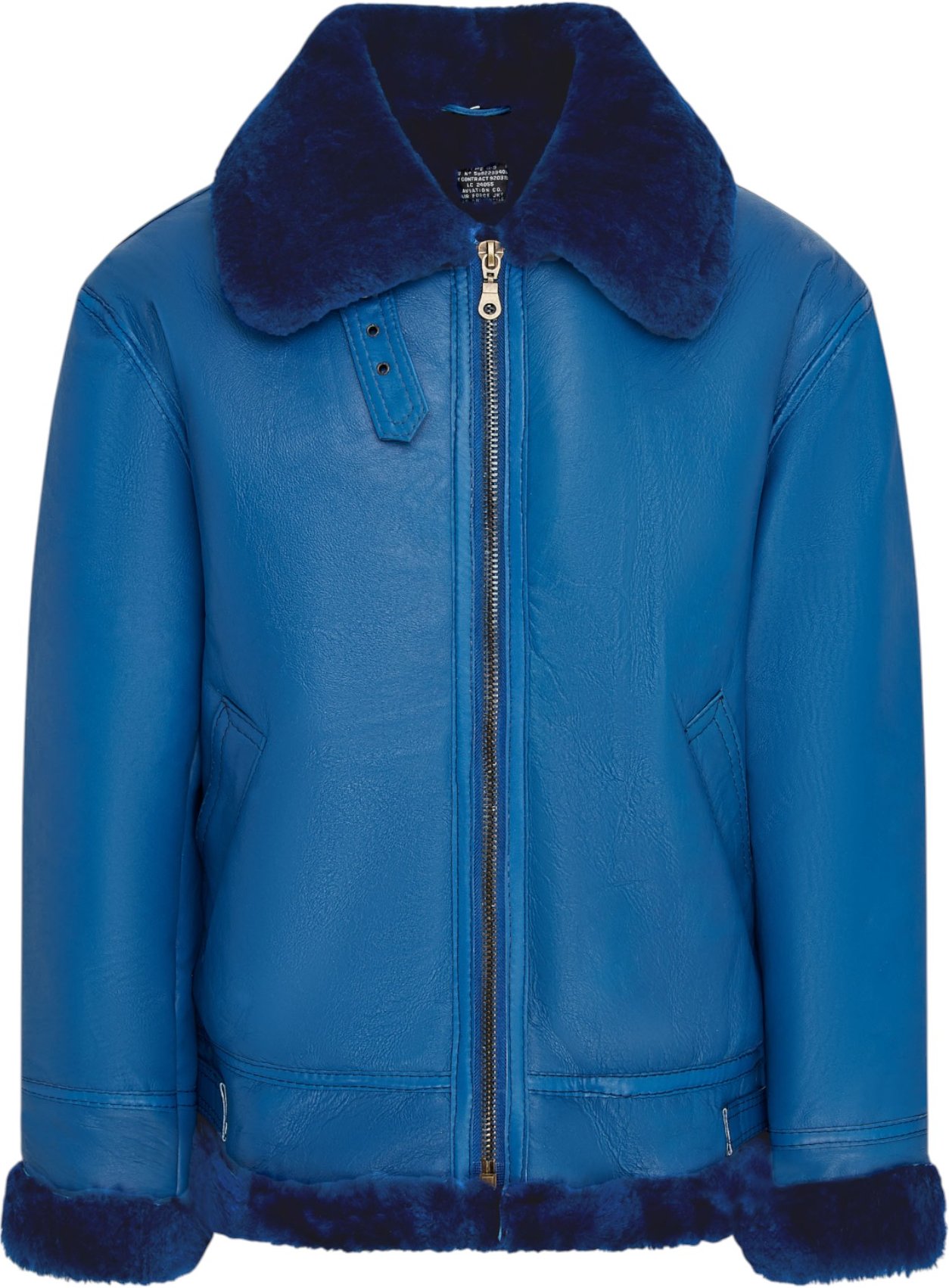 Herren Blaue B3 Bomber RAF Aviator Schaffelljacke – Wyndham