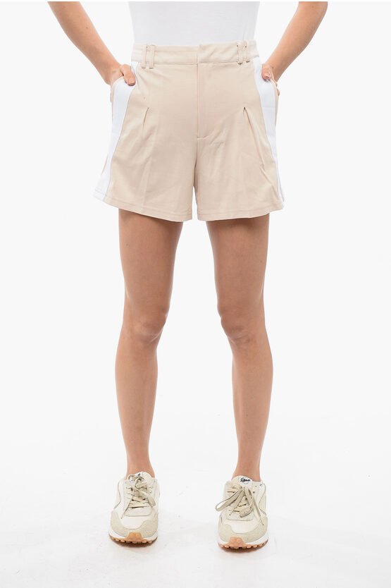 Stretch-Shorts AXIM mit Seitenstreifen in Beige