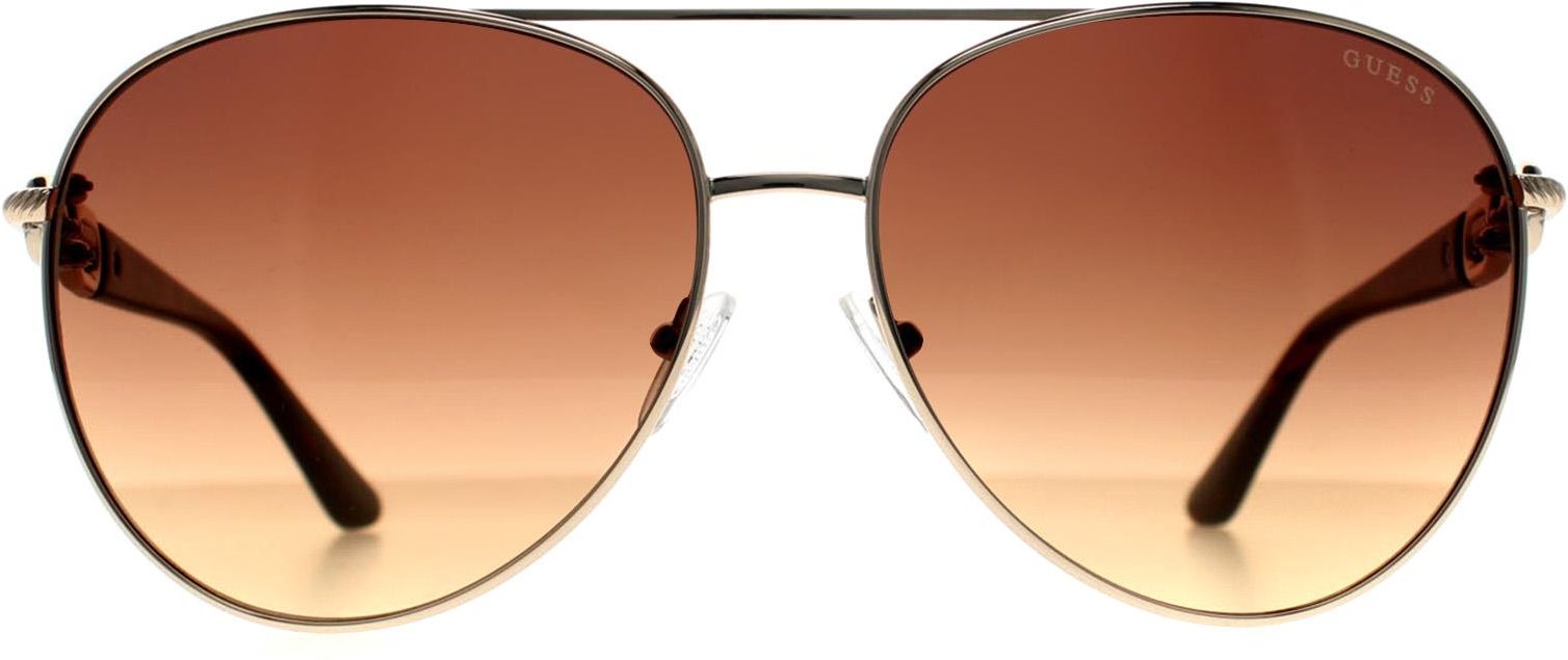 Guess Aviator Womens Glänzend Blassgold Braun Farbverlauf GU00158