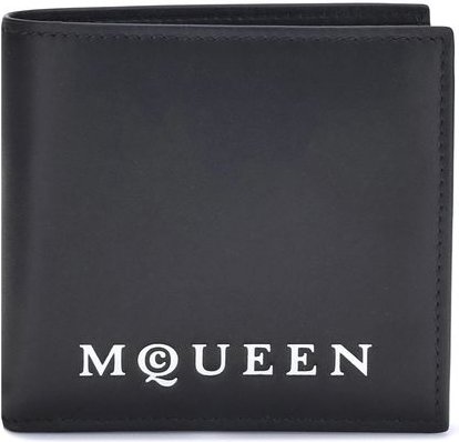 Alexander McQueen Schwarze Kalbleder Bos Taurus Geldbörse