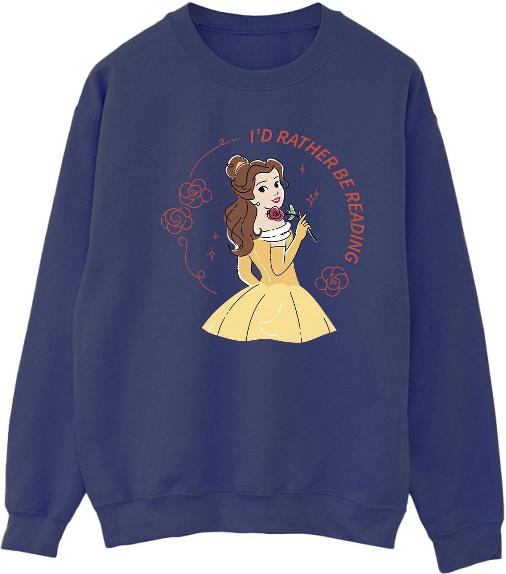 Disney - "Beauty And The Beast I'd Rather Be Reading" Sweatshirt für Damen (Marineblau)