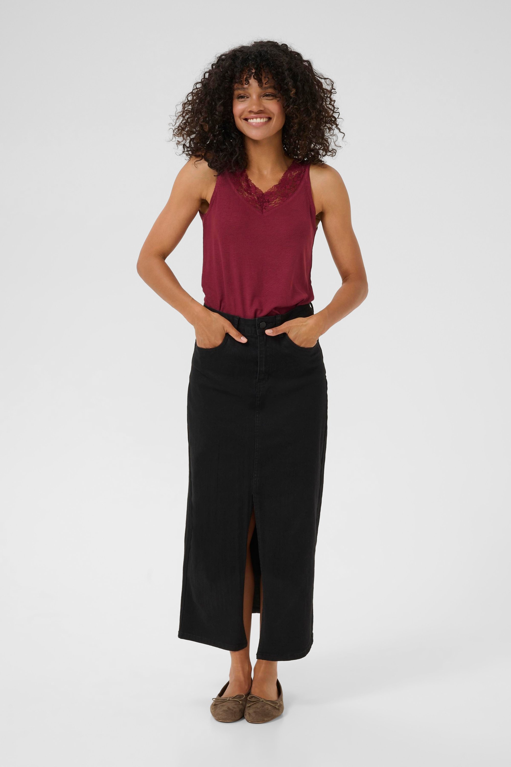 Ärmellose Bluse KAjenna Regular fit bordo