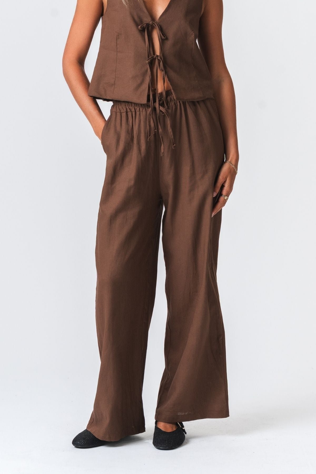 Leinenhose - Braun