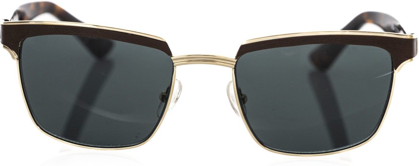 Quadratische Sonnenbrille mit Lederfassung