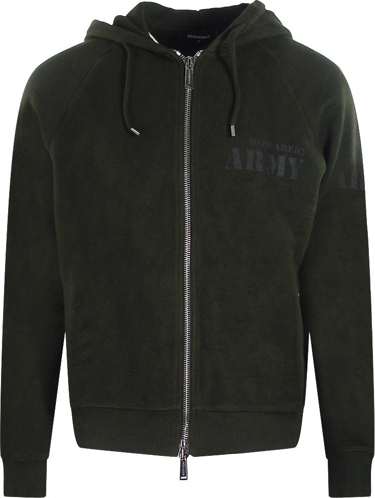 Dsquared2 - Kapuzenpullover Mit Army-logo In Militärgrün
