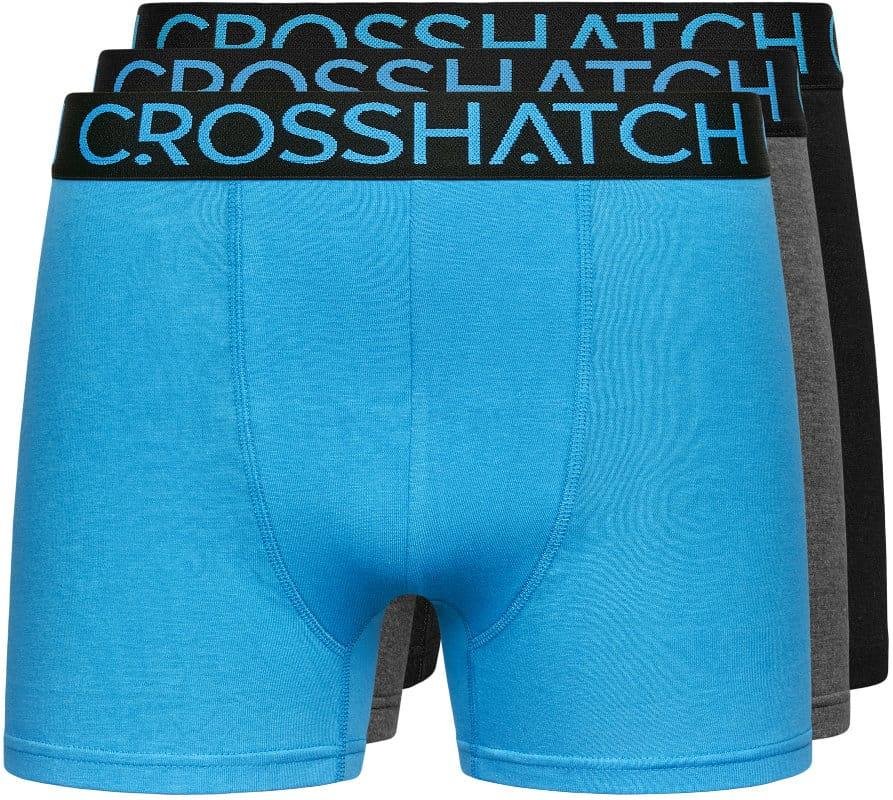 Crosshatch - "Knighting" Boxershorts für Herren (3er-Pack) (Schwarz/Blau)