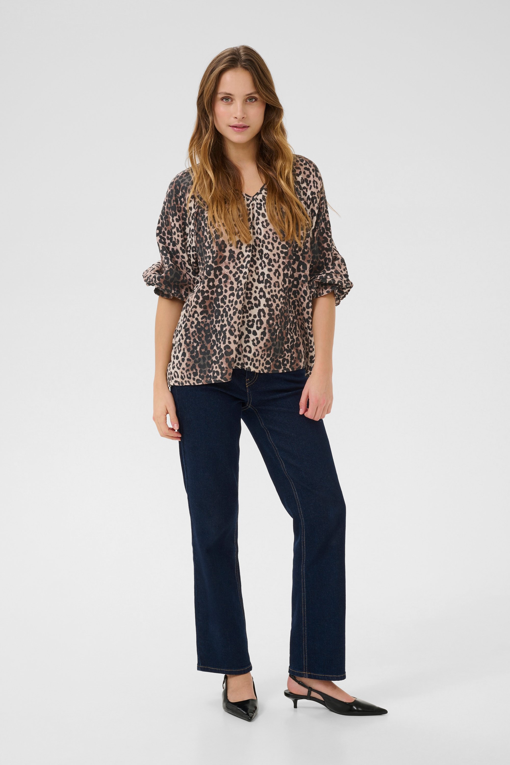 Langarm-Bluse Relaxed fit Leopard