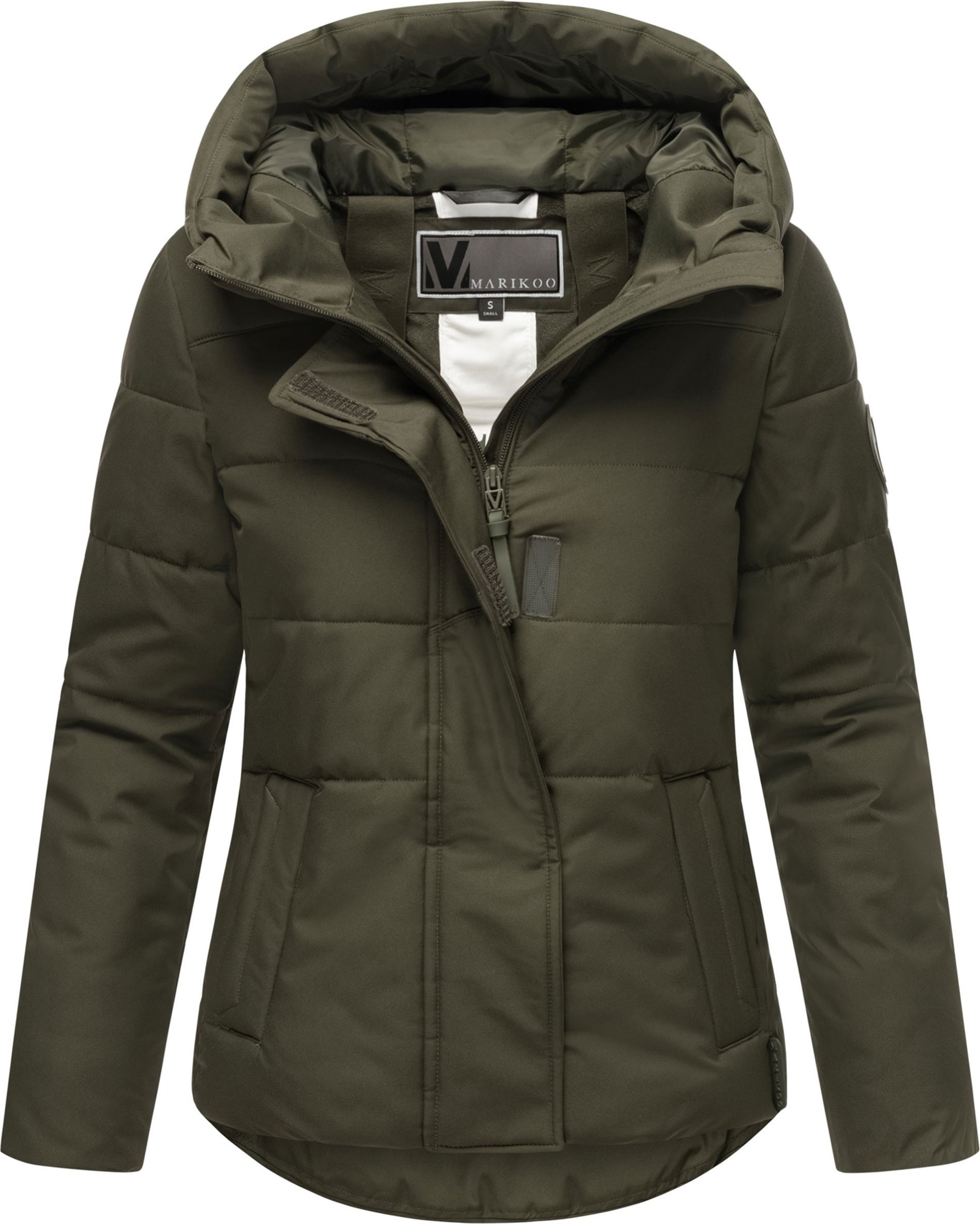 Marikoo Damen Steppjacke mit Teddy-Innenfutter & Kapuze – Elira