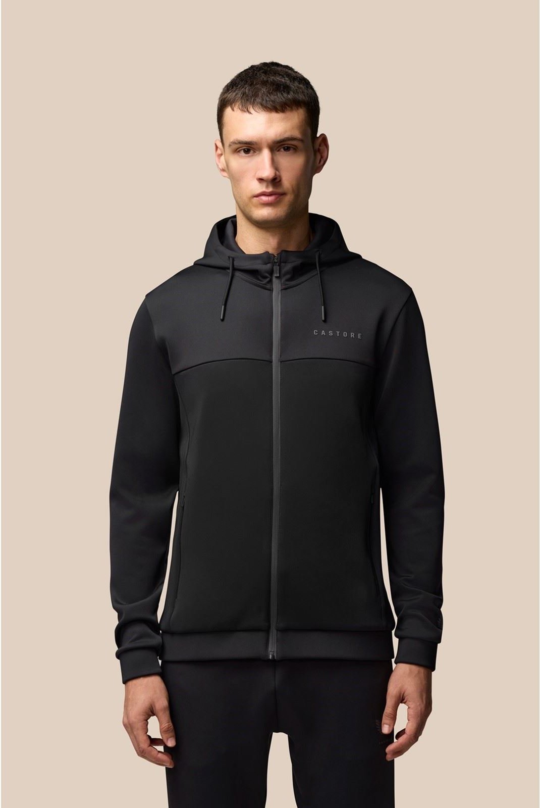 Castore Scuba Full Zip Kapuzenpullover aus Polyester für Herren in Schwarz