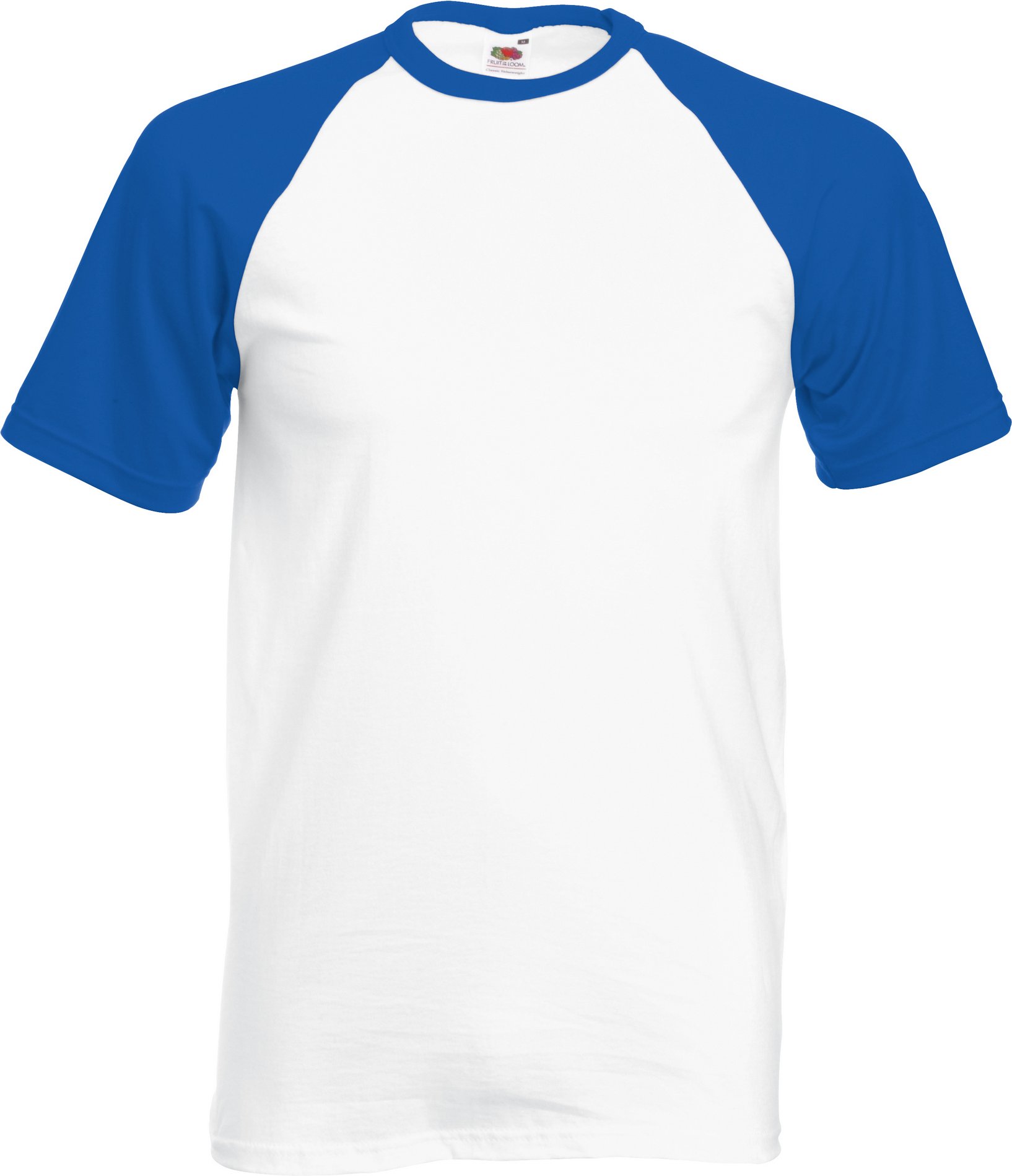 Fruit Of The Loom Herren Kurzarm Baseball T-Shirt (Weiß/Royal Blau)