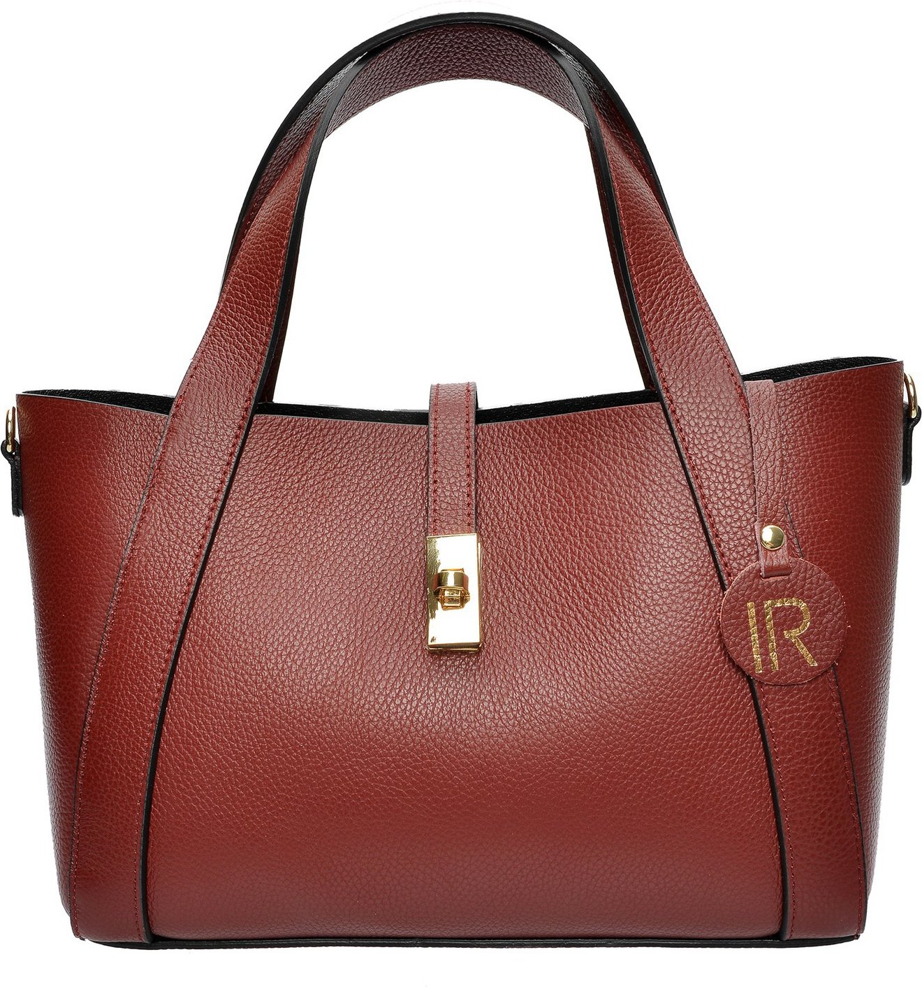 Isabella Rhea Rote und Violette Lederhandtasche