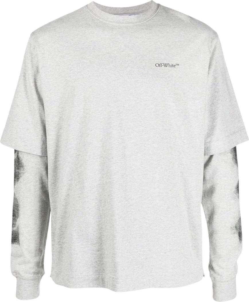 Off-White Jumbo Arrow Langarm-Doppel-T-Shirt in Grau