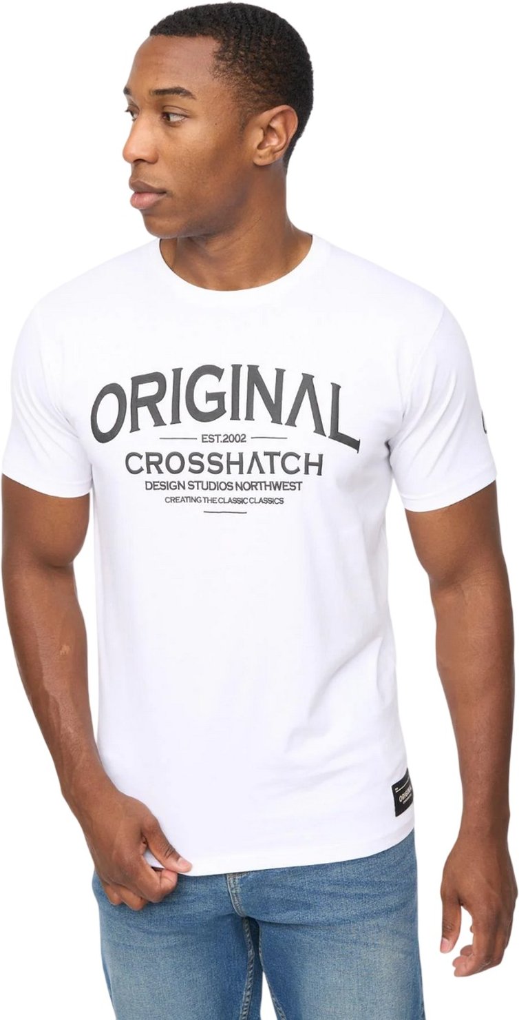 Crosshatch - T-Shirt für Herren, Vintage (Weiß)