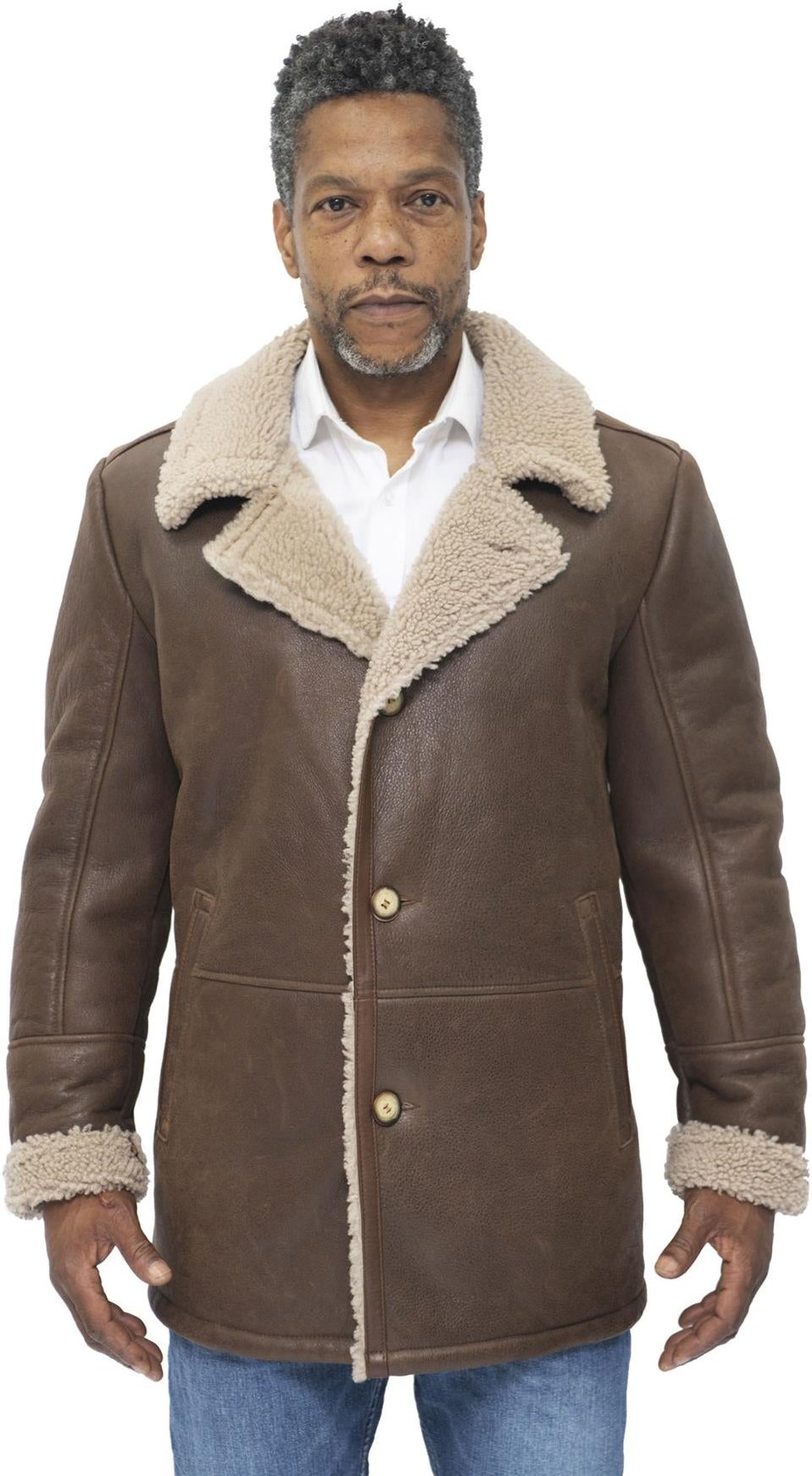 Klassische Crombie-Jacke aus Schafsleder für Herren – Brisbane