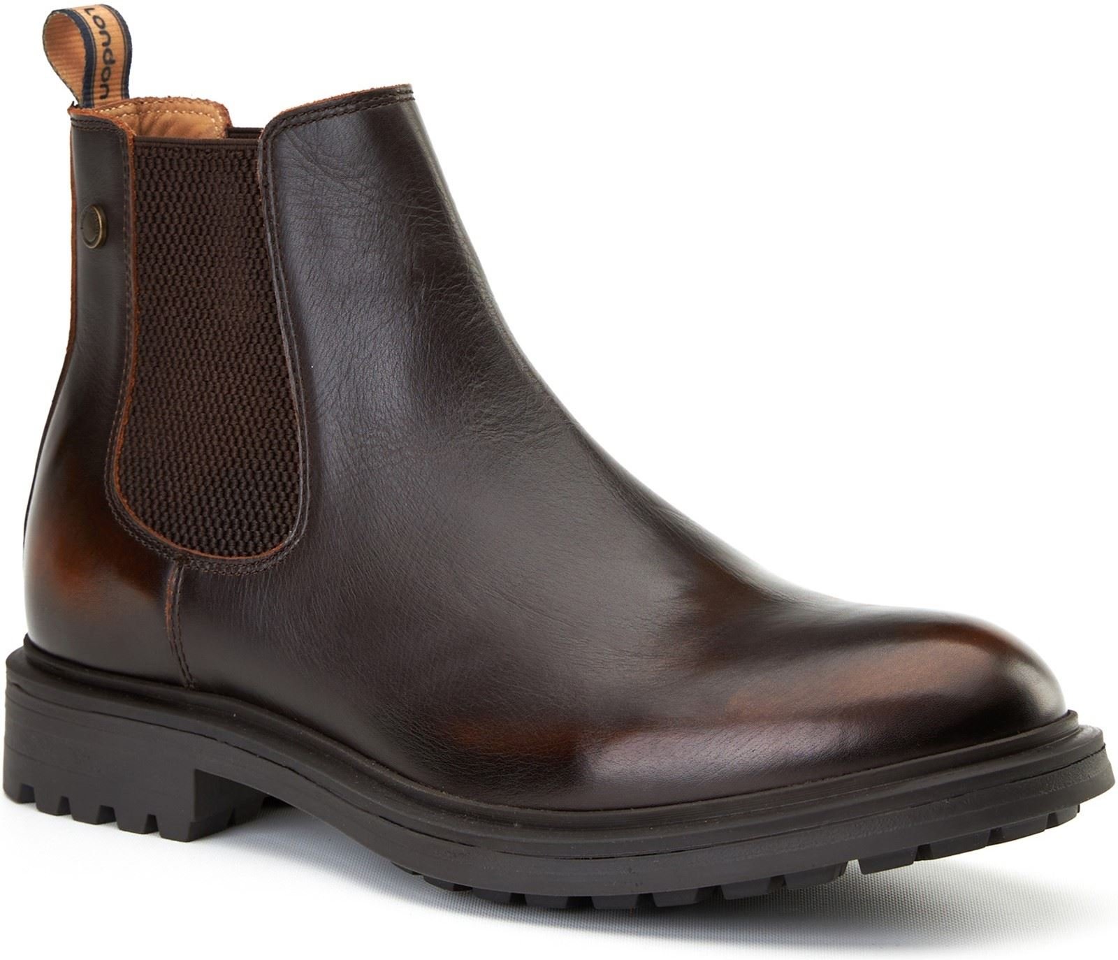 Base London Roebuck Leder Herren braune Stiefel