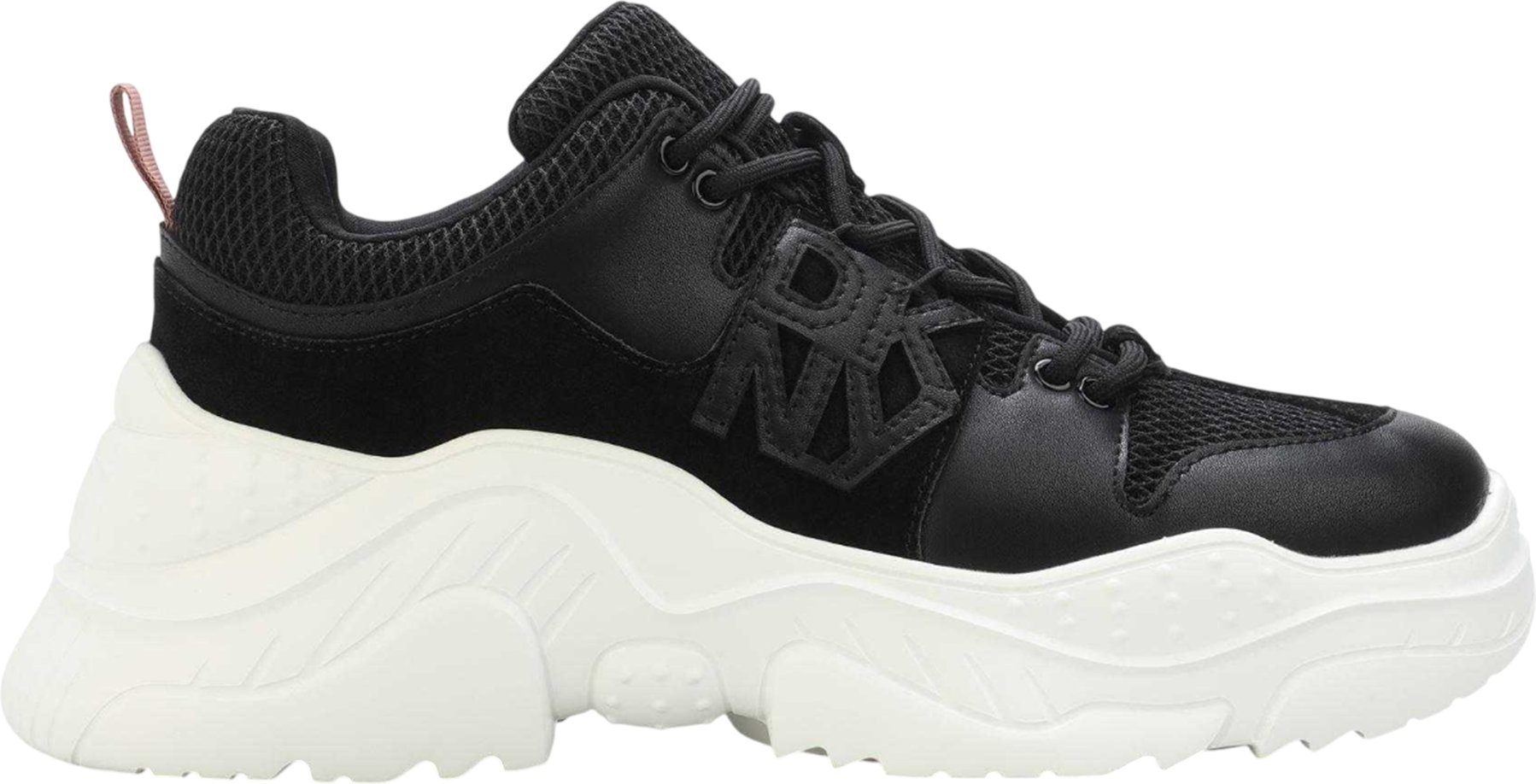 DKNY - "Odella" Sneaker für Damen, Leder, Klobige Plattform (Schwarz)