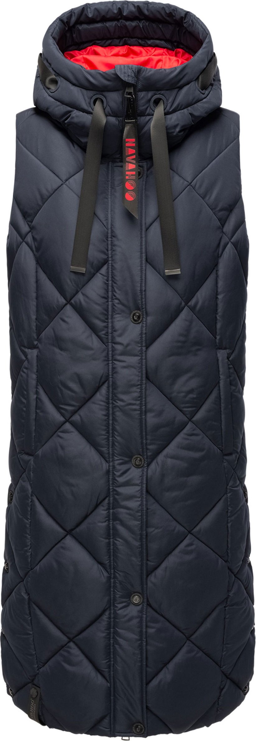 Navahoo Damen Steppweste Schnuckel – Lang & Stylisch mit Kapuze