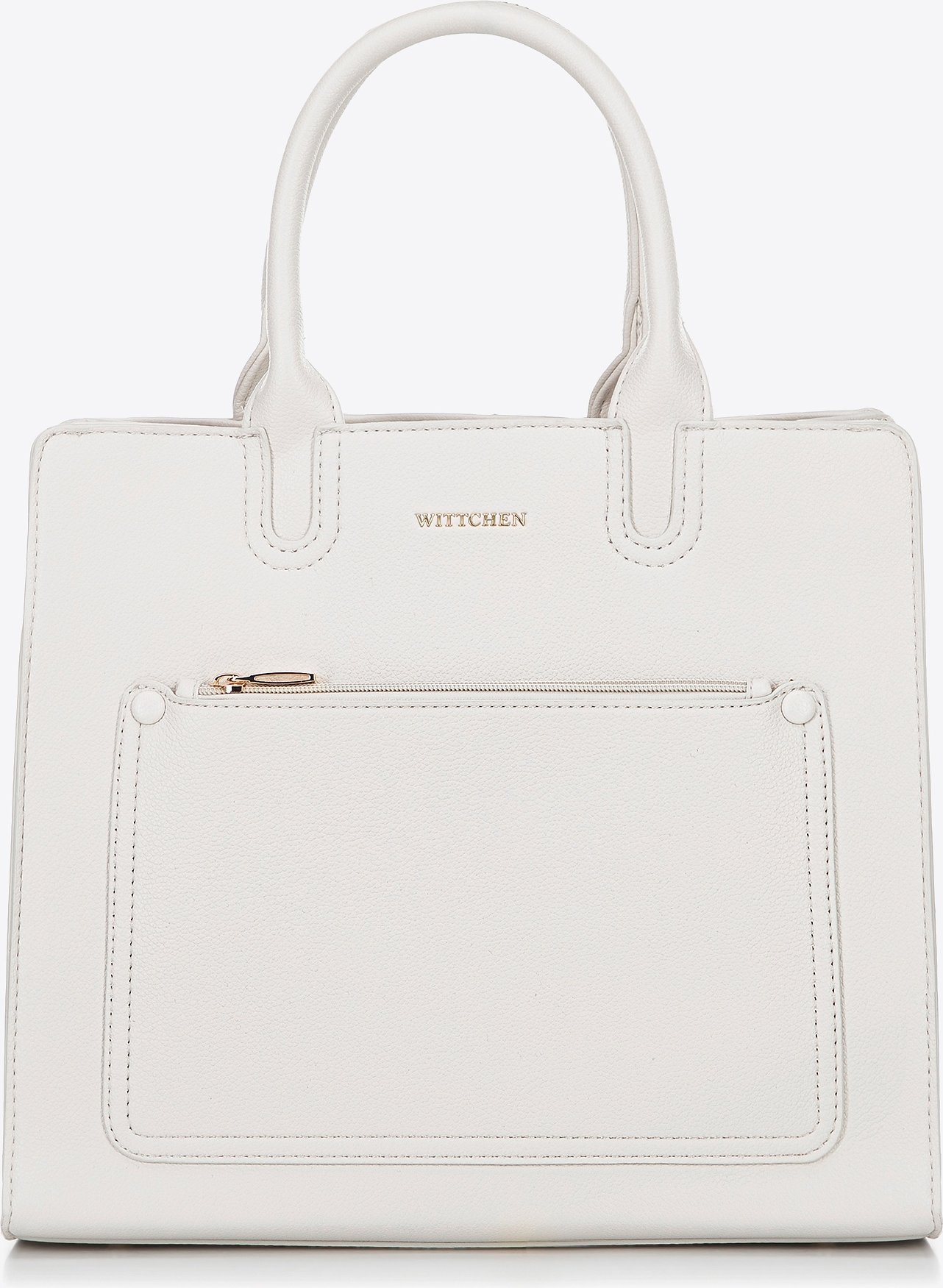 Wittchen Damen-Laptoptasche (13 Zoll) aus cremefarbenem Kunstleder