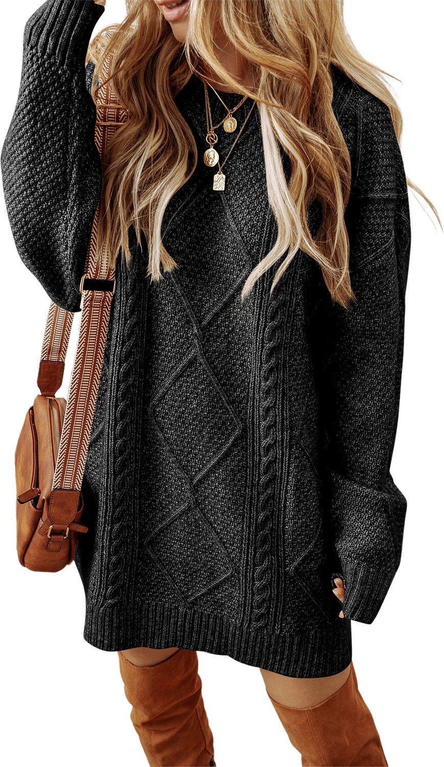 Kabelstrick-Pullover