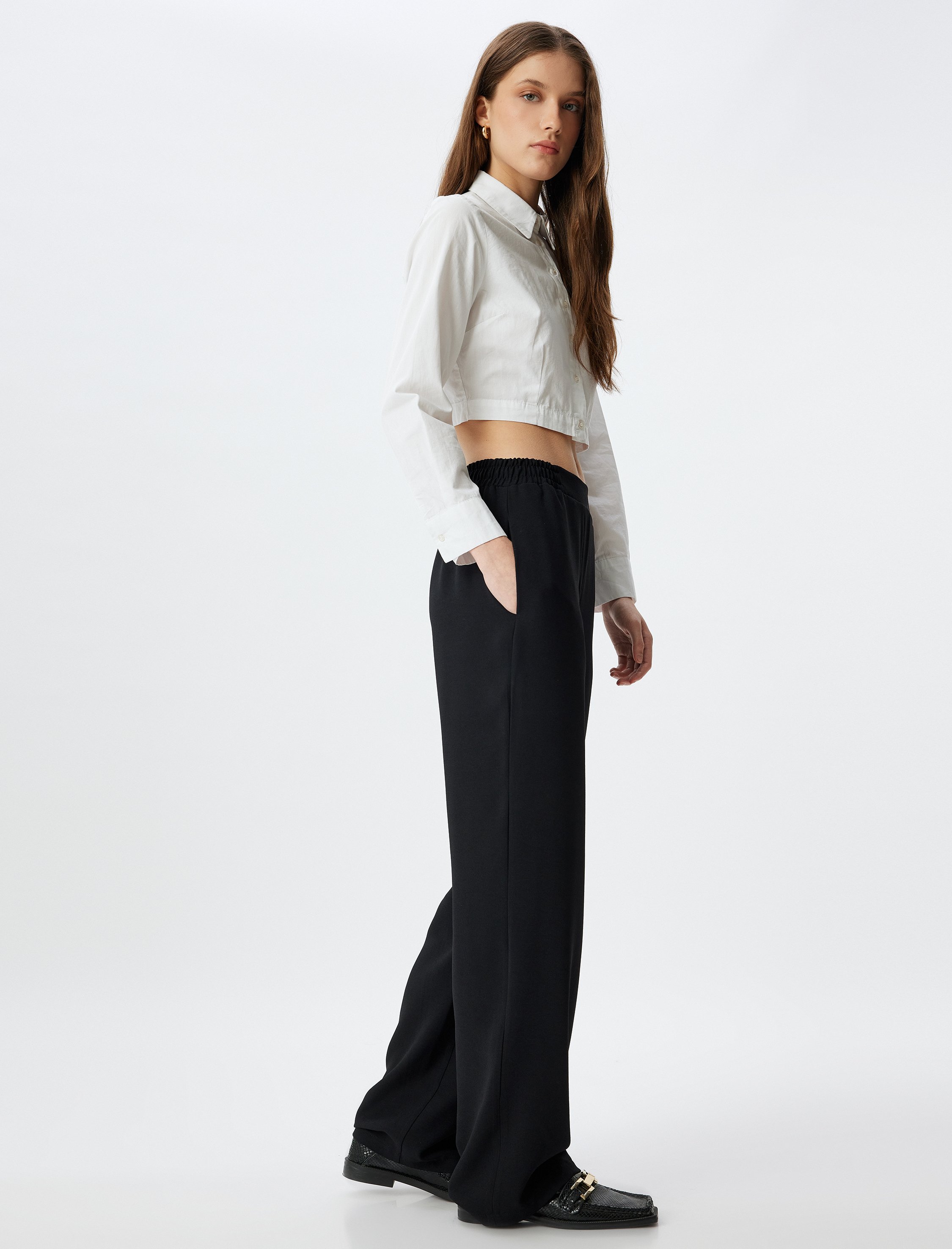 Thumbnail - Koton Hose Hohe Leibhöhe Straight Hose