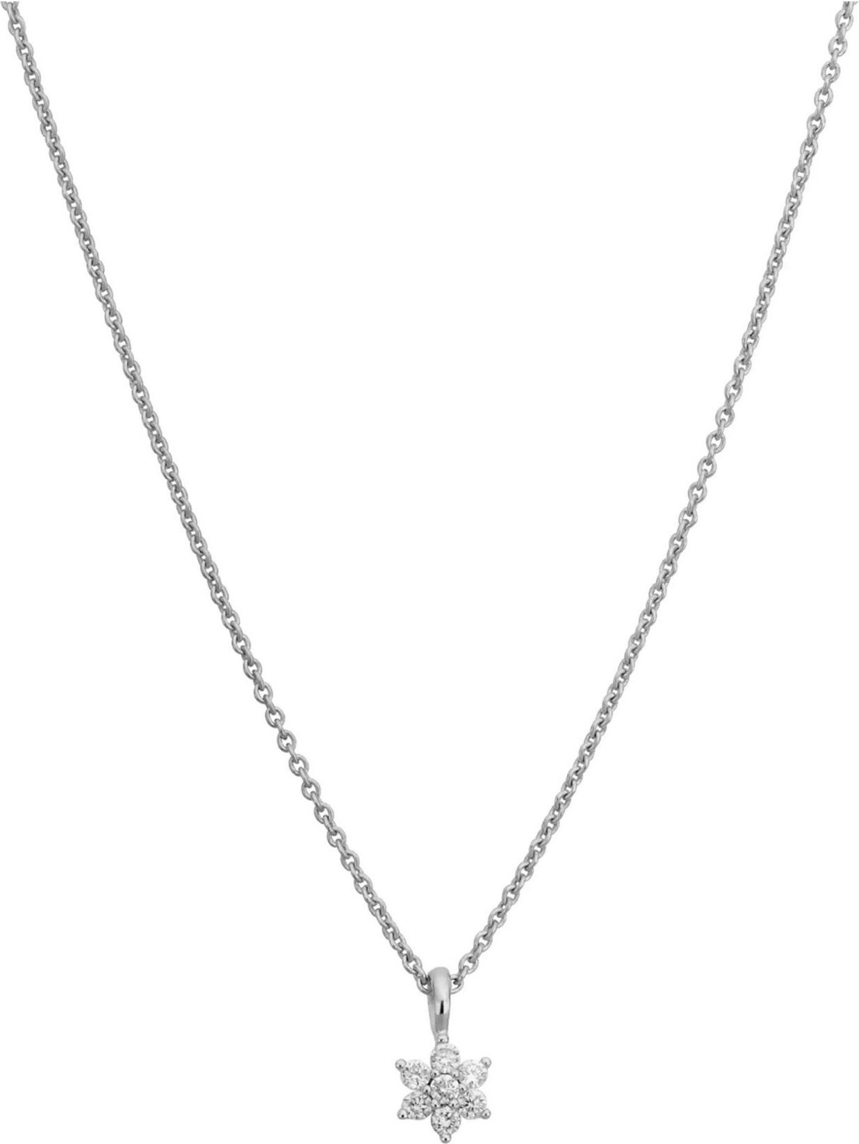 Lyomi Anhänger mit Kette 585/- Weißgold 7 synth. Diam.0,13ct.