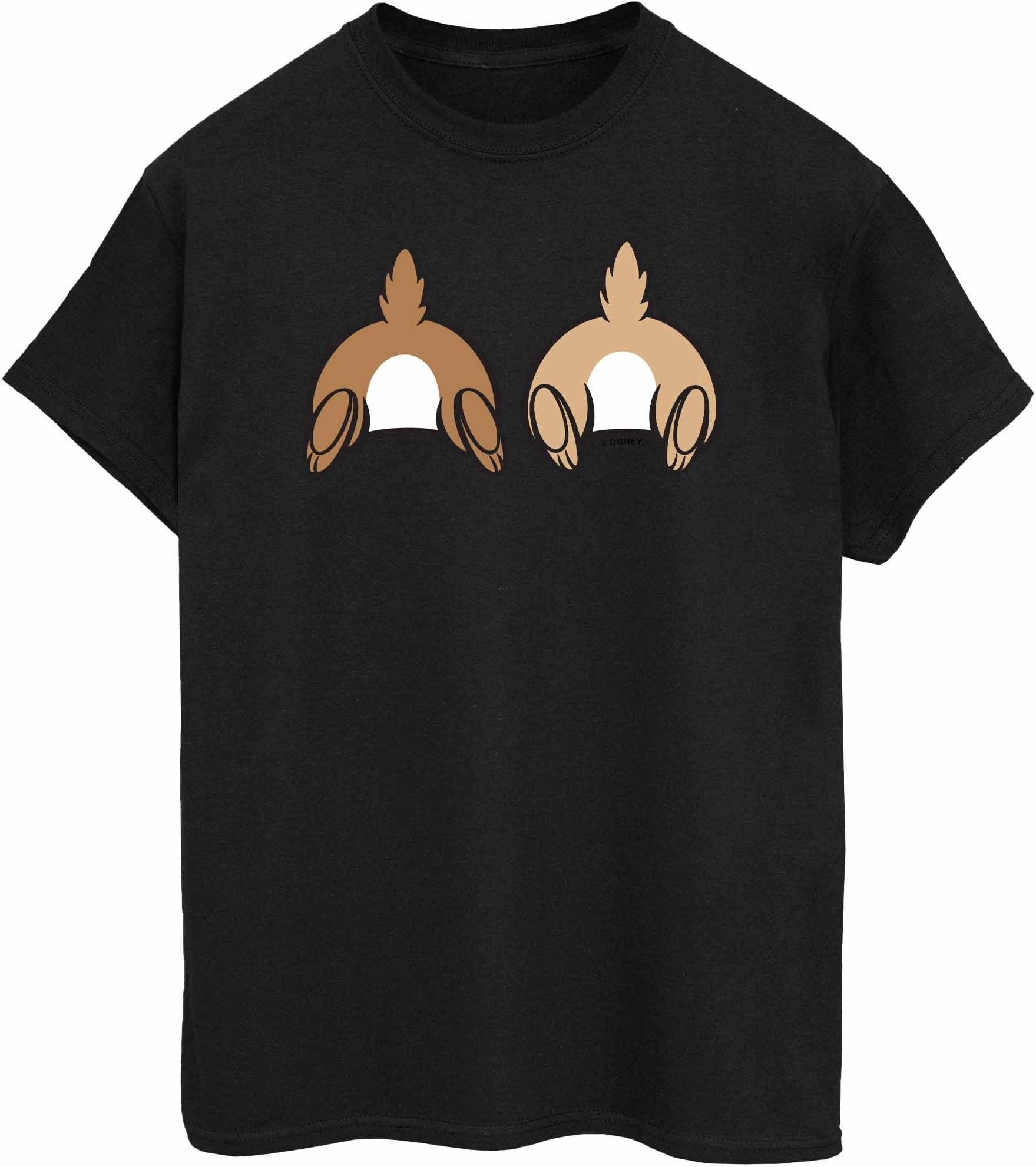 Disney - "Chip N Dale Backside Breast Print" T-Shirt für Damen (Schwarz)