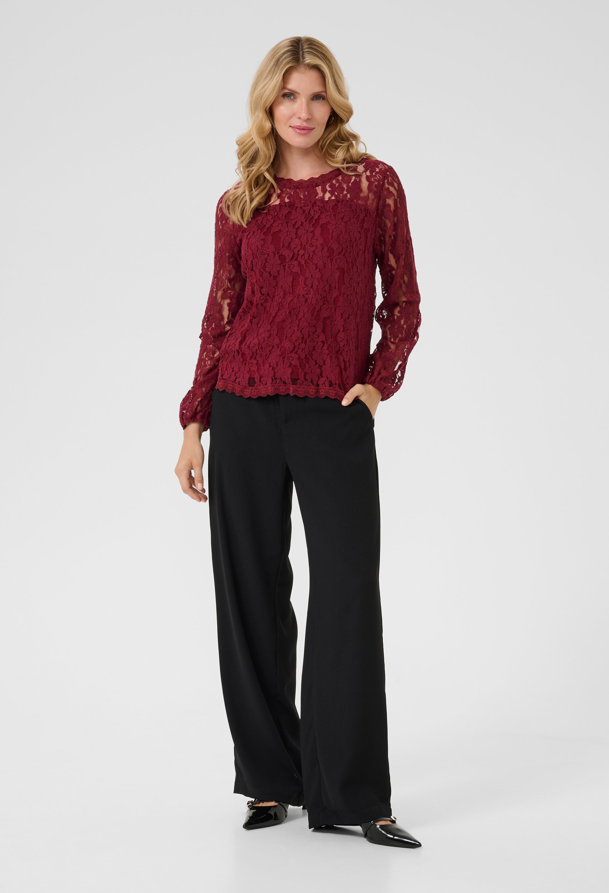 Kurzarm-Bluse Regular fit Cabernet wine