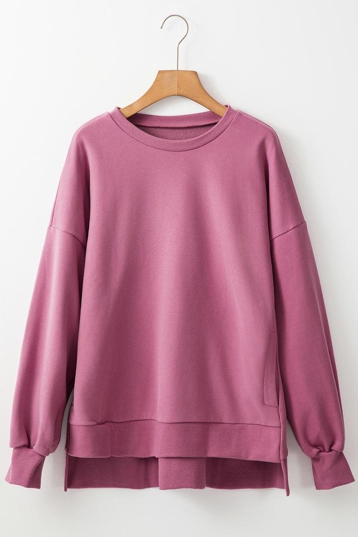 Thumbnail - Azura Exchange Baldrian Fleecegefüttertes Drop-Shoulder High-Low Sweatshirt