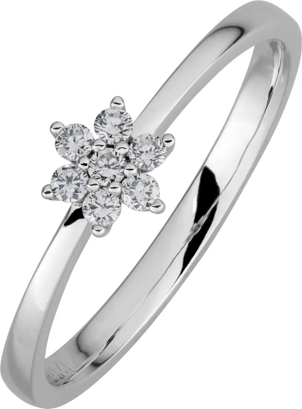 Lyomi Ring 585/- Weißgold 7 synth. Diam. 0,13ct.