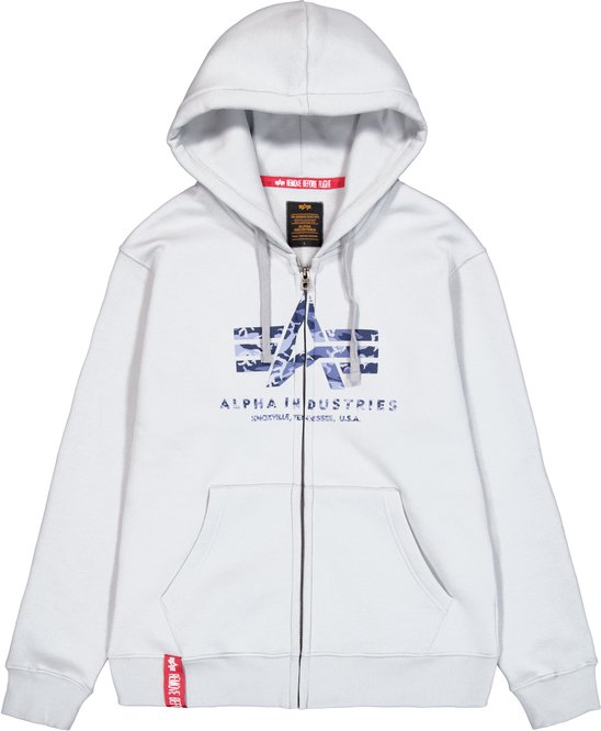 Basic Puff Print Camo Zip Hoodie