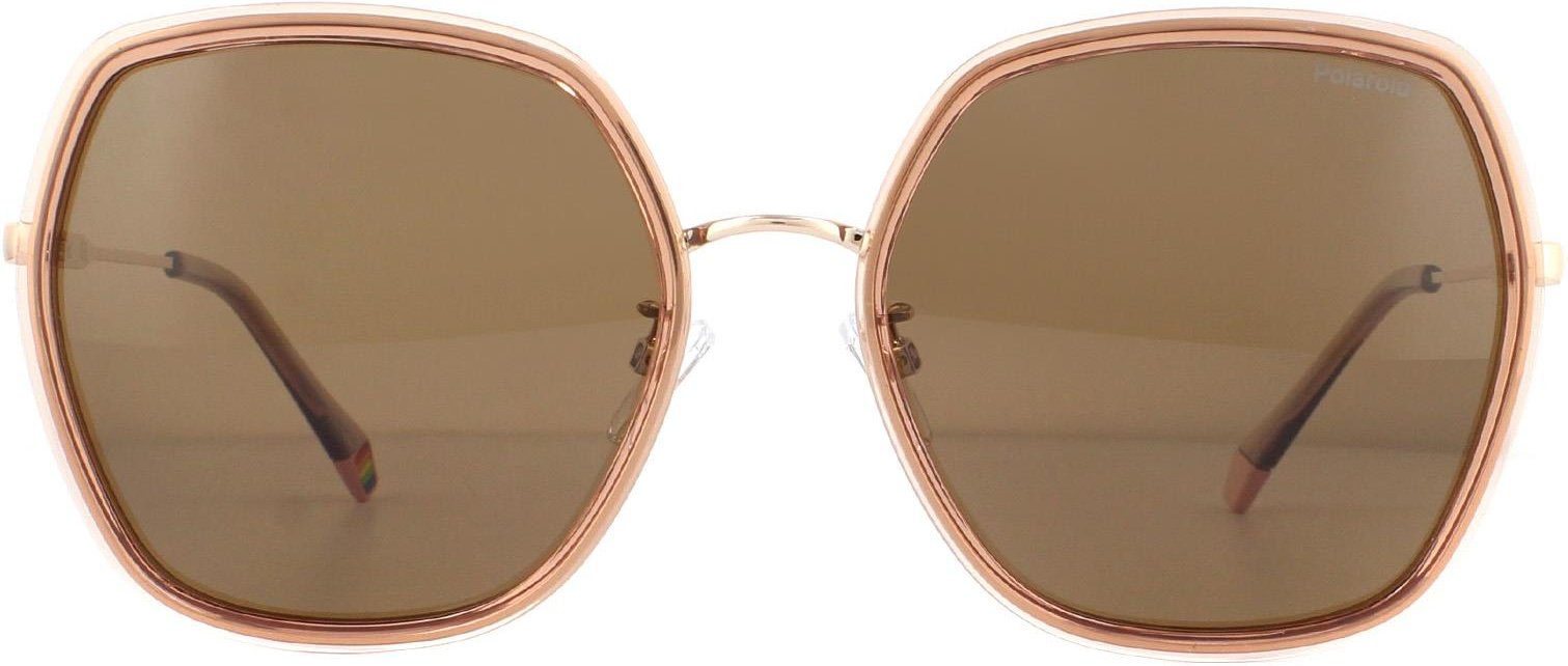 Polaroid Square Womens Pink Bronze Polarisierte Sonnenbrille