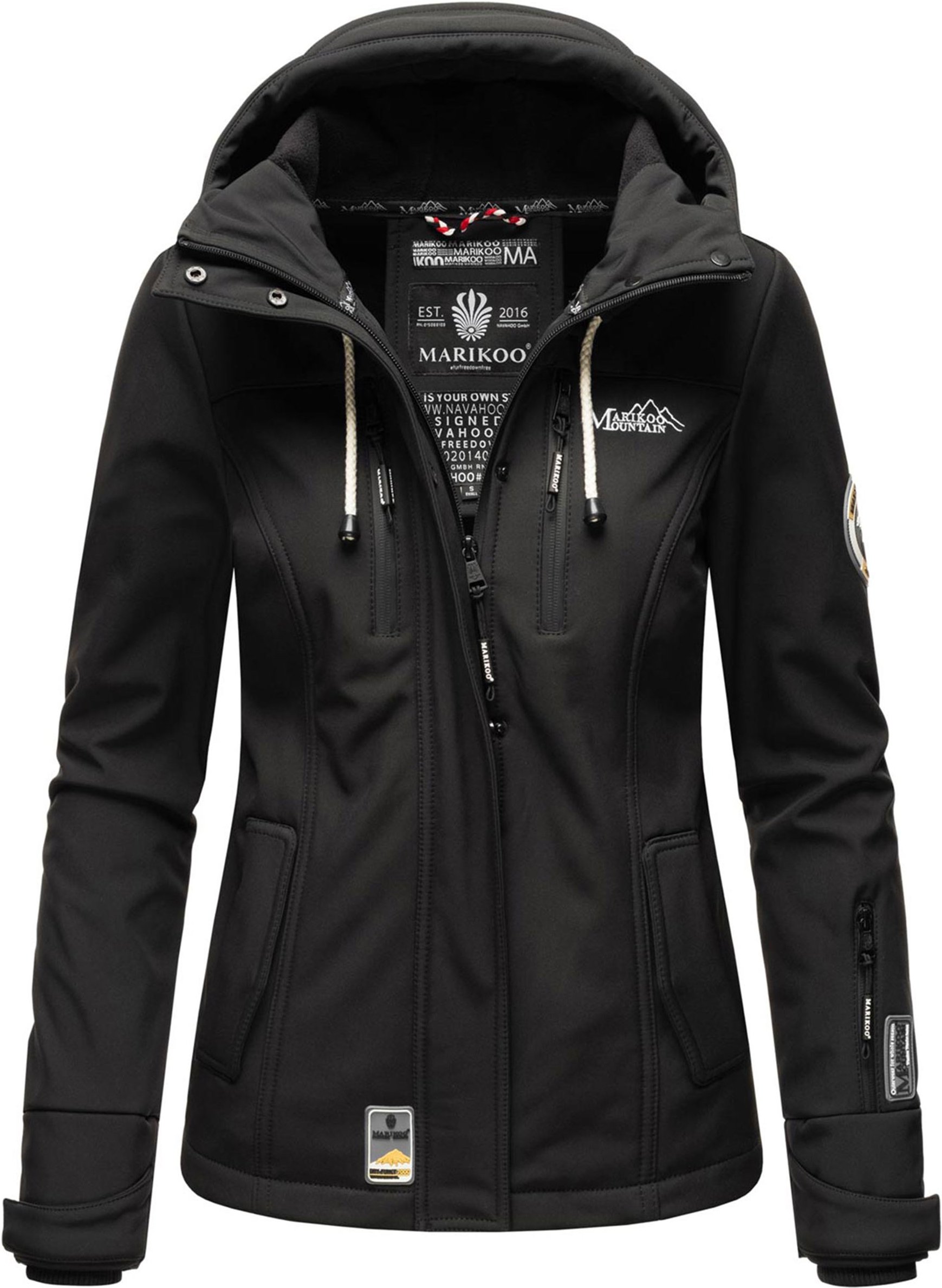 Thumbnail - Marikoo Damen Softshelljacke – Kleine Zicke, warm mit Kapuze & Fleecefutter