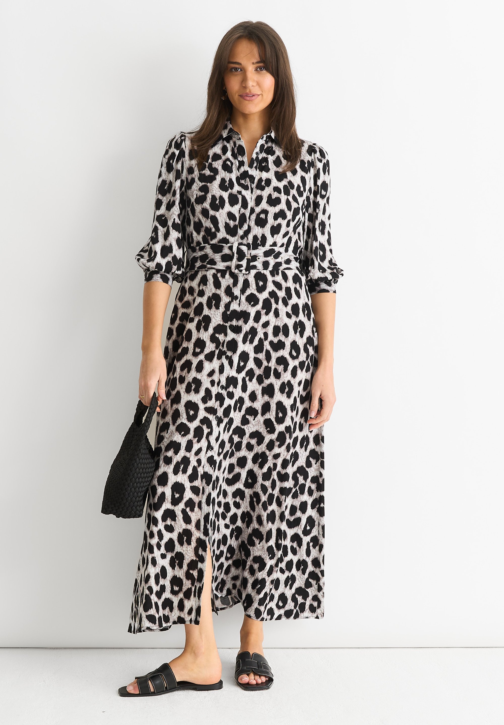Animal Print Shirt Maxikleid