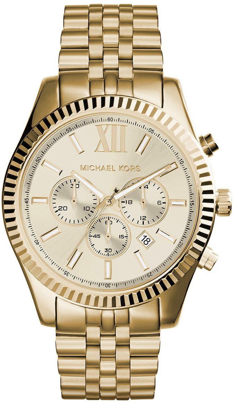Herrenuhr der Marke Michael Kors in der Farbe Gold. Das Gehäuse hat einen Durchmesser von 45 mm. Marke: Michael KorsMod...