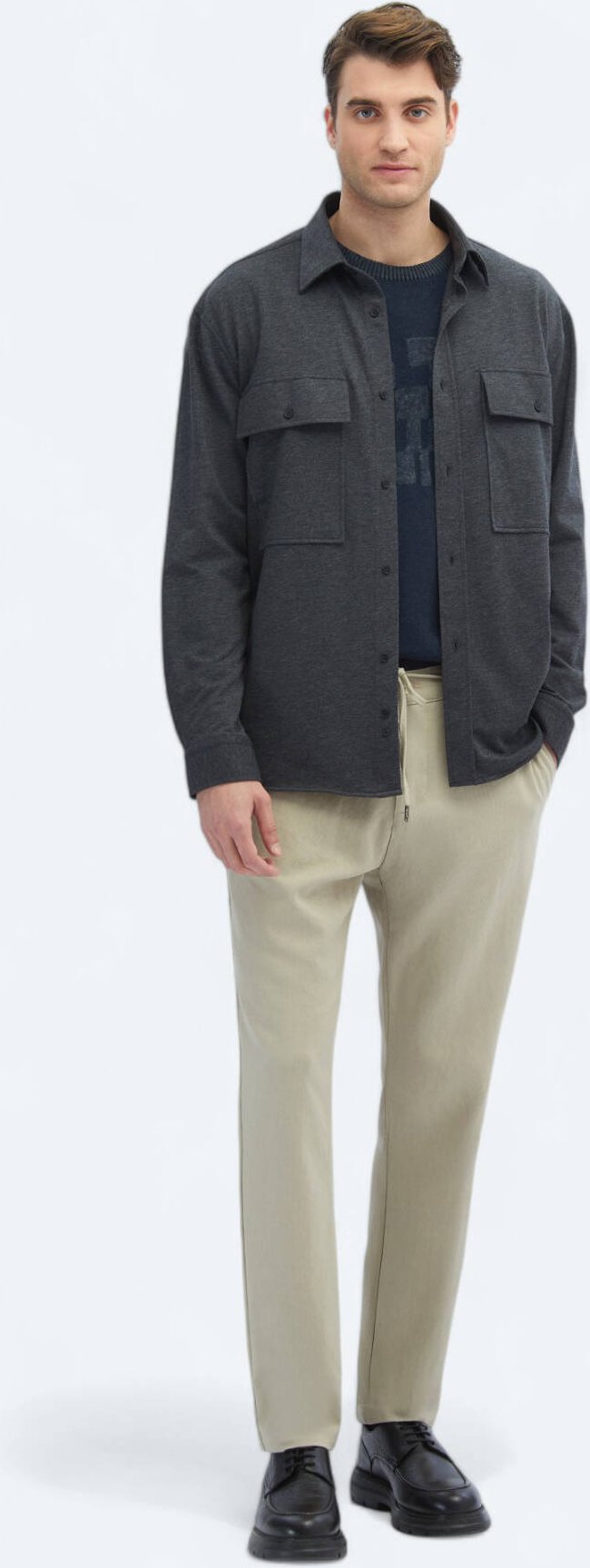 Schlichtes, lässiges Hemd aus Baumwollmischung in Oversize-Passform