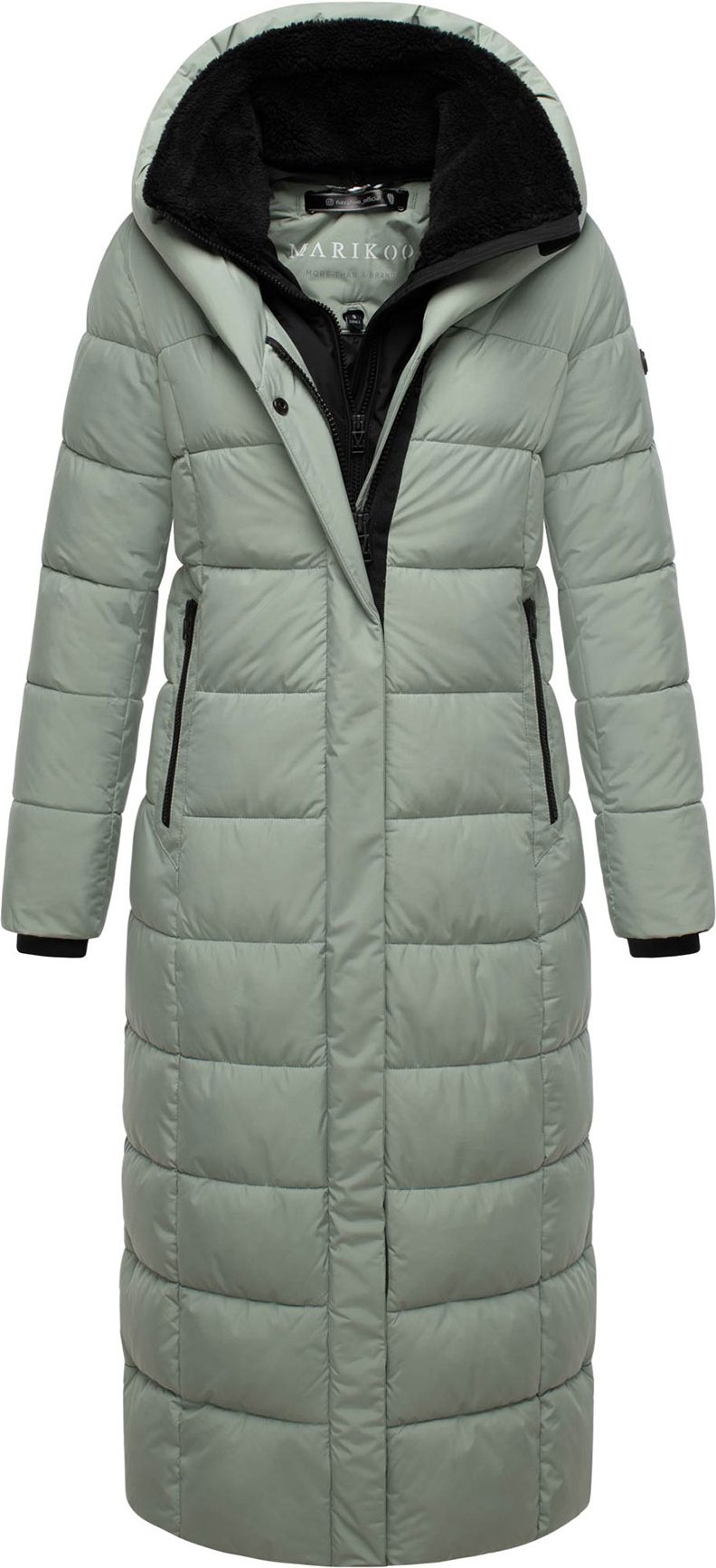 Marikoo Damen Steppmantel Pakoraa mit abnehmbarem Teddyfellkragen