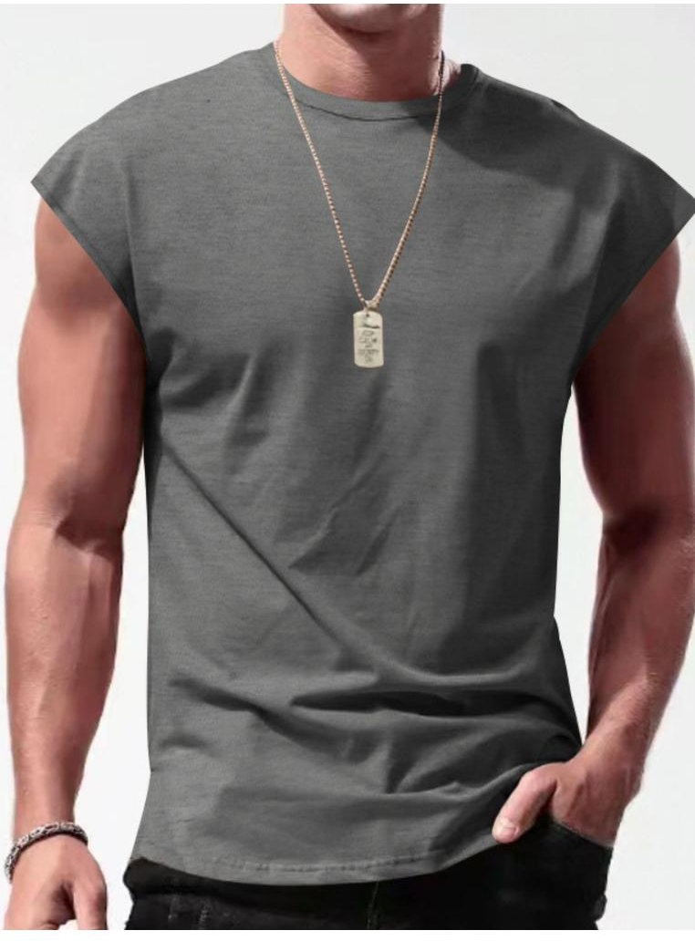 Thumbnail - Herren Rundhals-Ärmelloses T-Shirt in Übergröße
