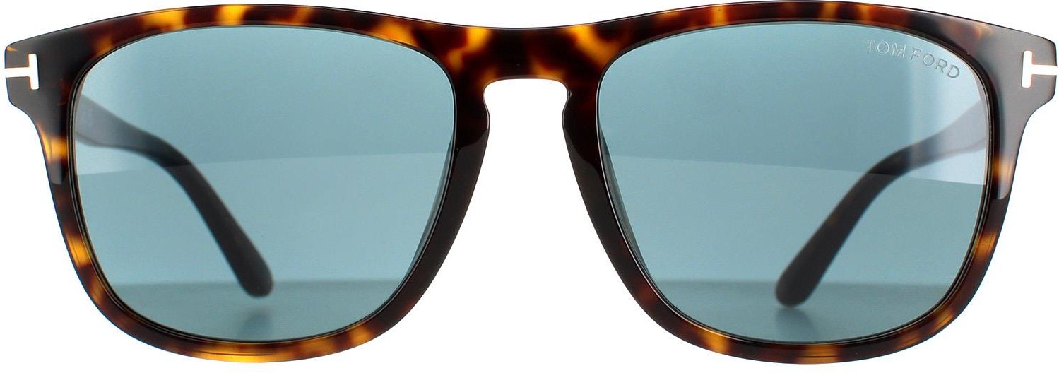 Tom Ford Quadratische Herren Sonnenbrille Dunkles Havanna Blau FT0930 Gerard