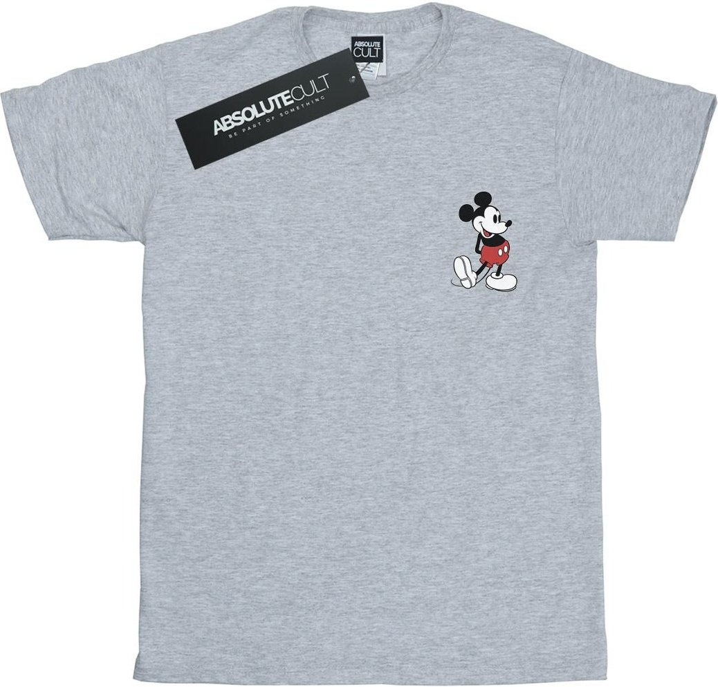 Disney Herren Mickey Mouse Kickin Retro Chest T-Shirt (Sport grau)