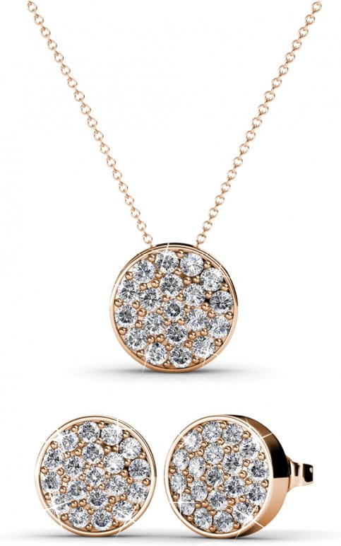 Rundes Set - Roségold und Kristall