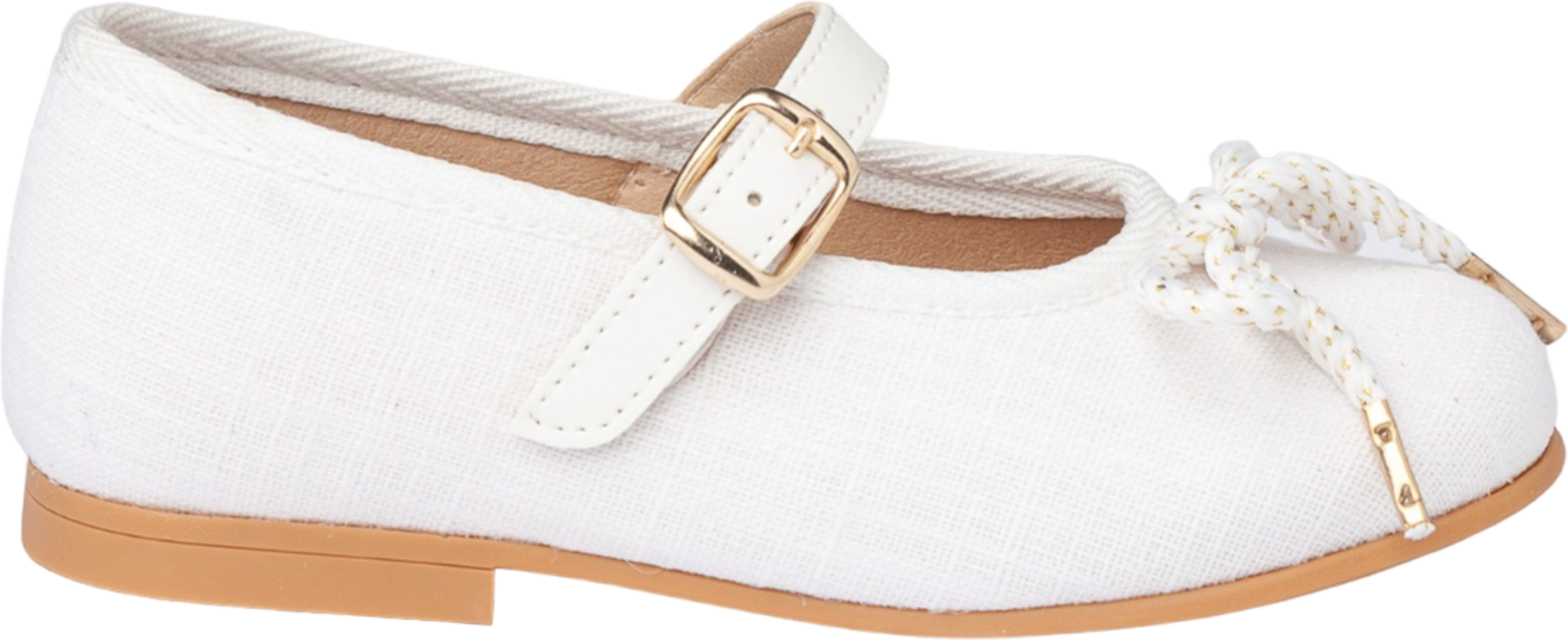 Ballerinas mit Schnürsenkeln aus Leinenleder